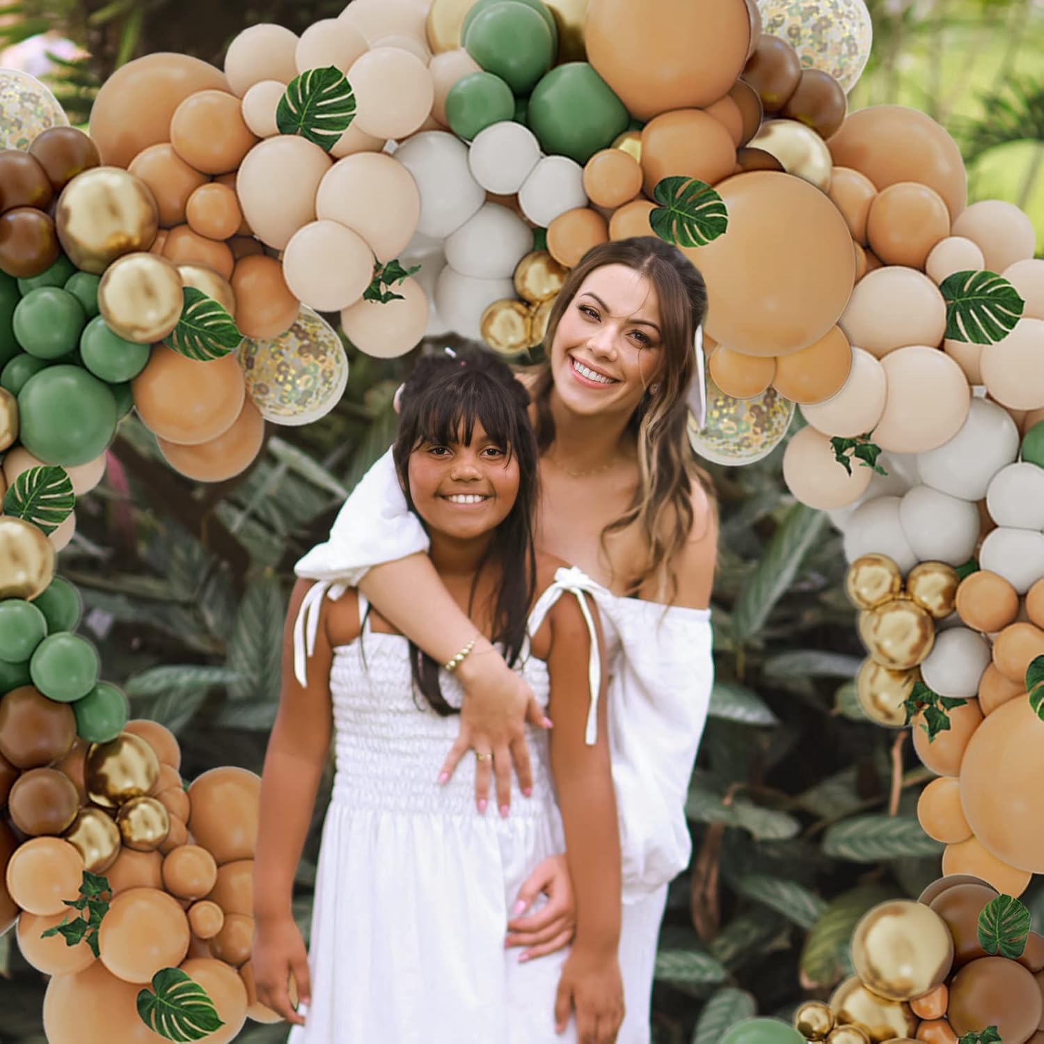 142PCS Safari Balloon Garland Kit with Leaves and Strips