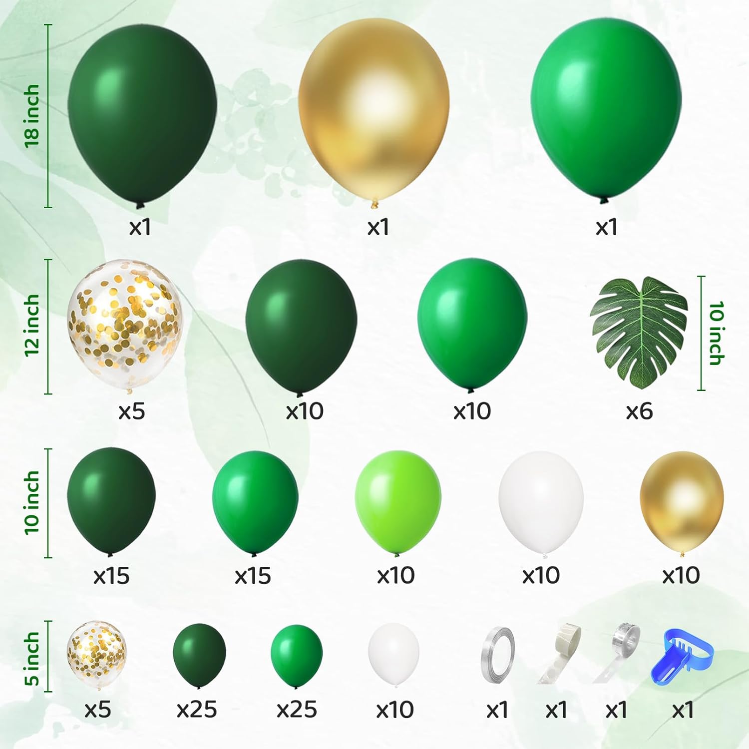 Amandir 163Pcs Jungle Party Balloons Garland Arch Kit