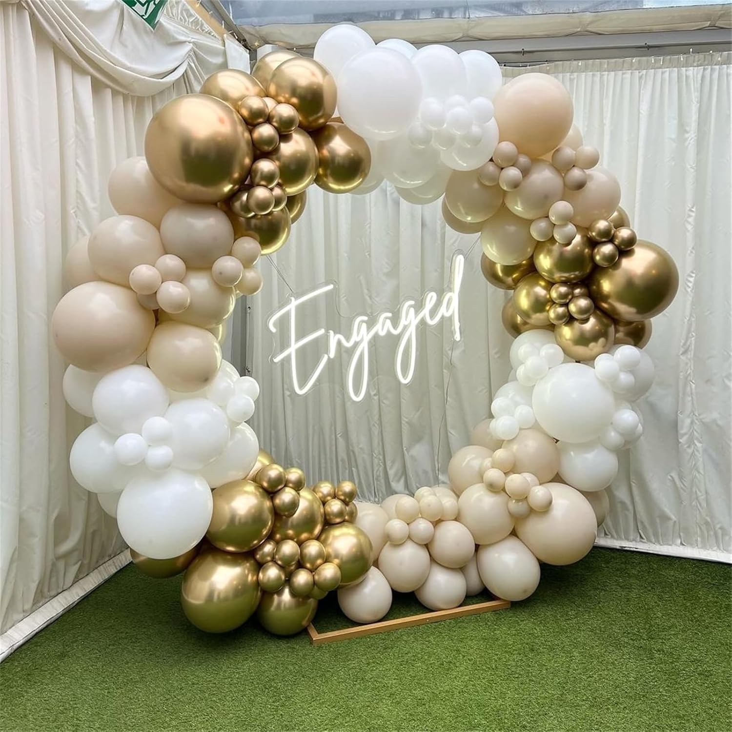 Beige Champagne Gold Balloon Set 60Pcs 12 Inch Neutral Decorations