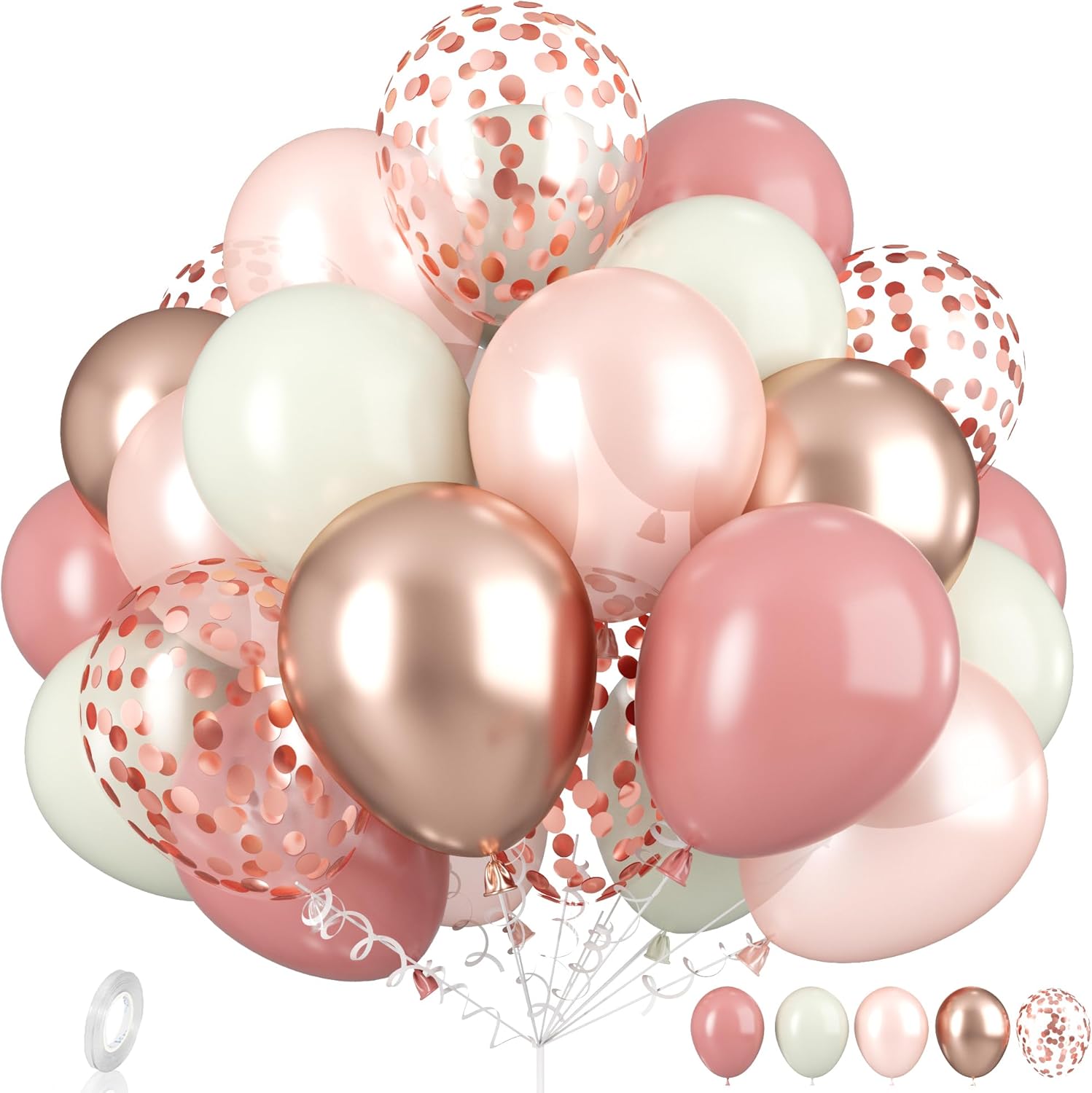 Dusty Pink Boho Balloons Set for Party Decor