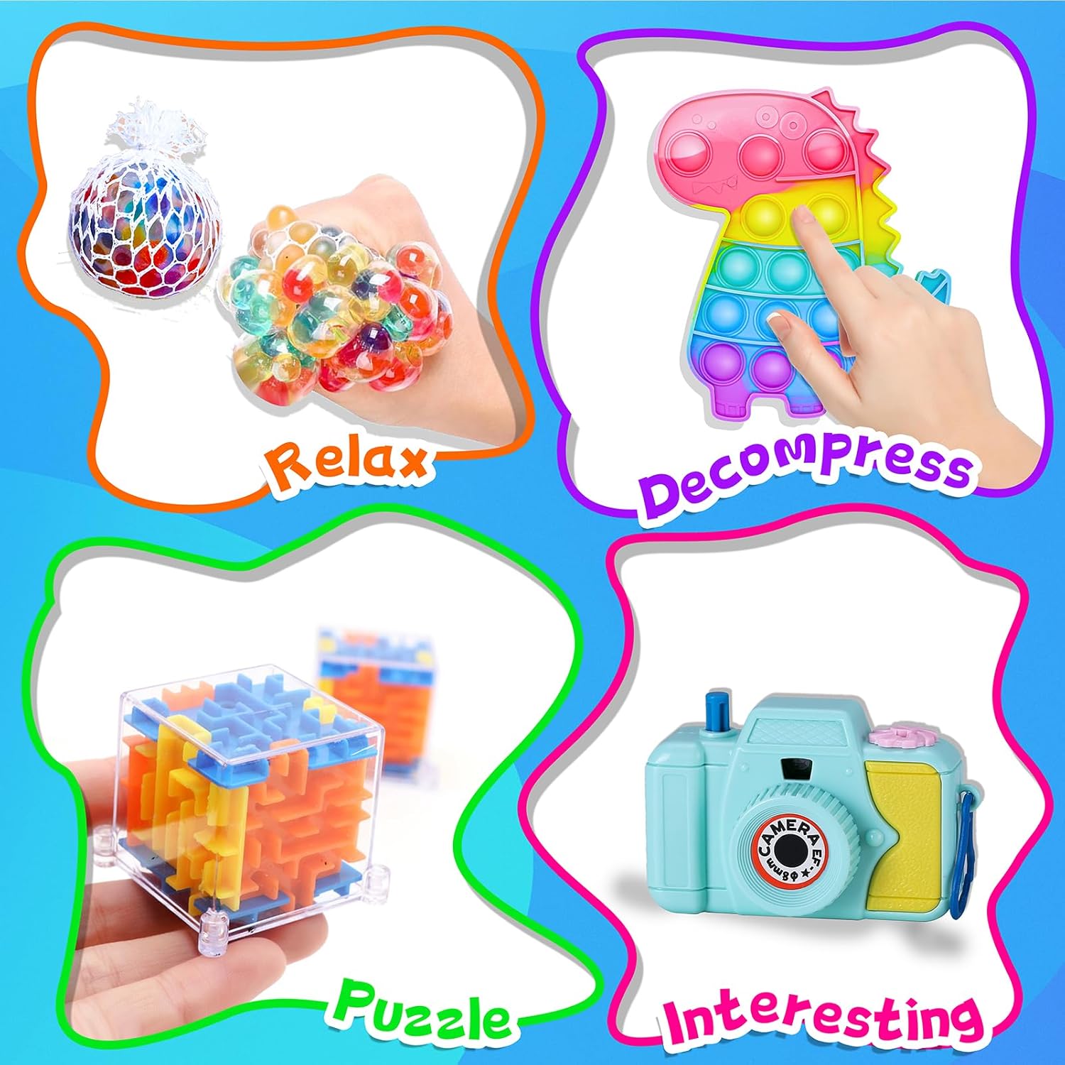 1000pcs Sensory Fidget Toy Pack for Kids and Adults