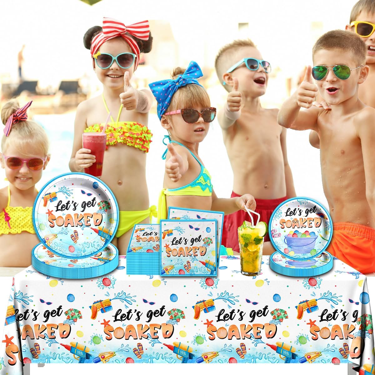 Summer Party Decorations Tableware Set for Pool and Beach