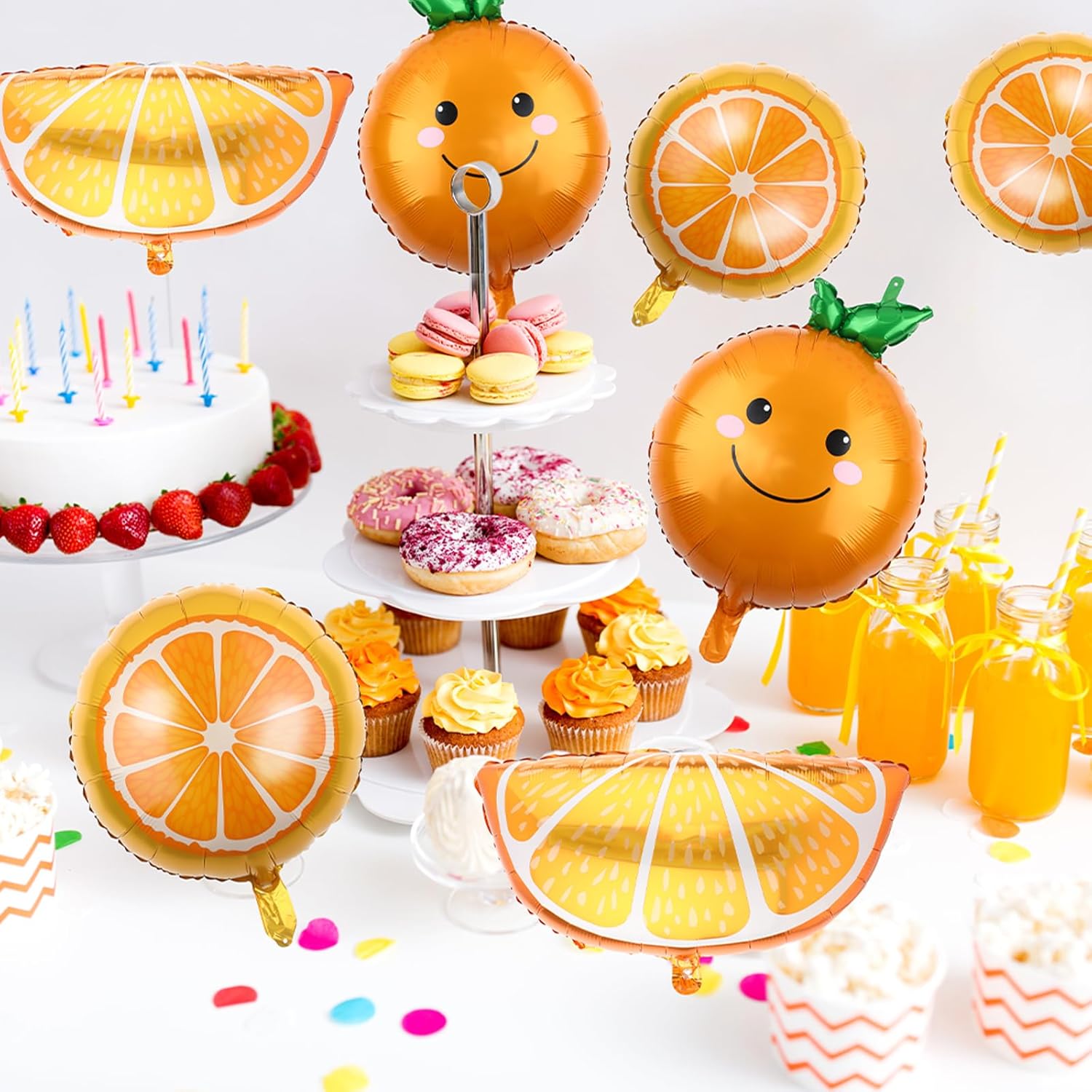 Gejoy 10 Pack Orange Foil Balloons Birthday Decor