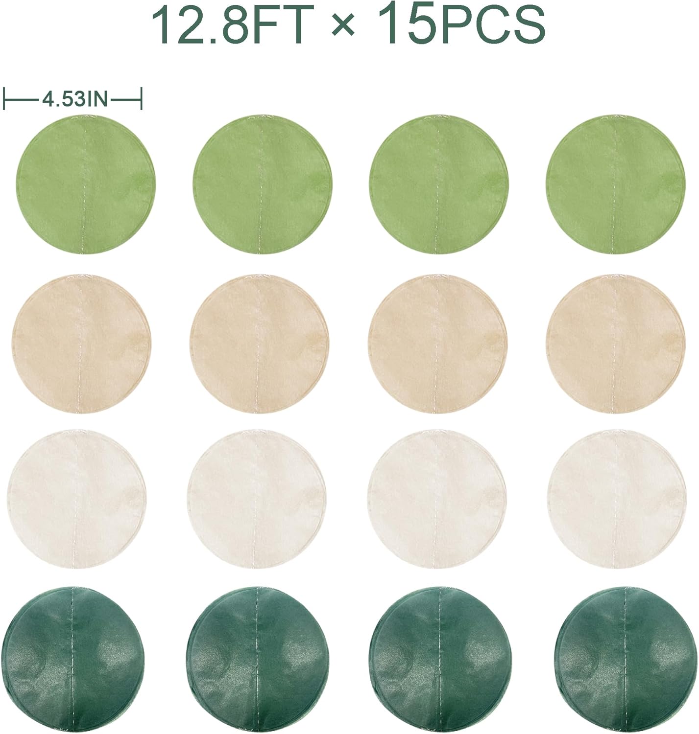 Pinkblume 205 Ft Sage Green Circle Dot Garland Backdrop