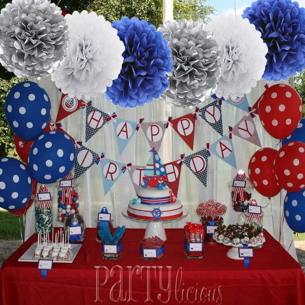 HEARTFEEL 12pcs Tissue Paper Pom Poms Decorations