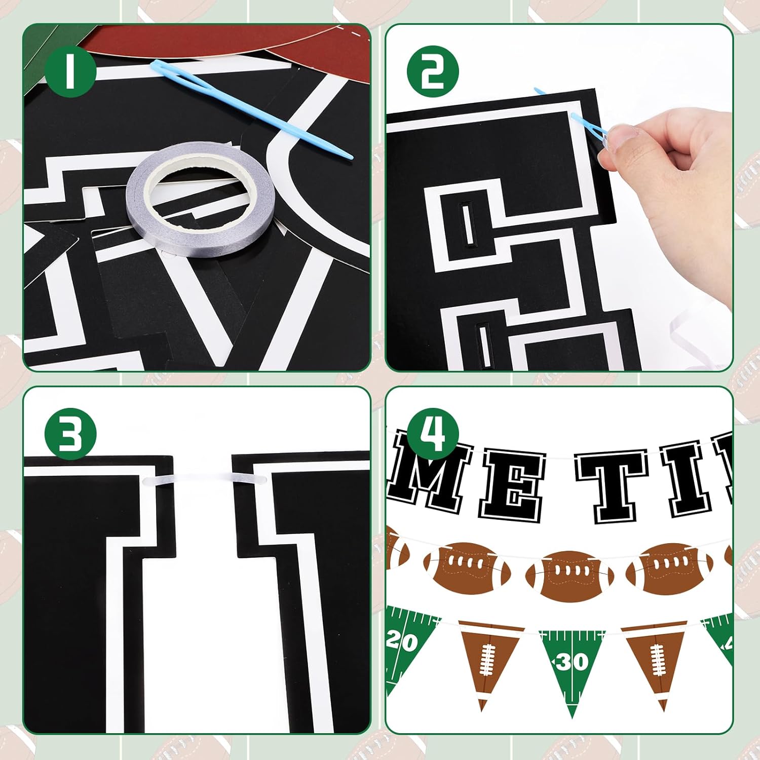 Adecortalk 3 Pcs Football Party Banner Set