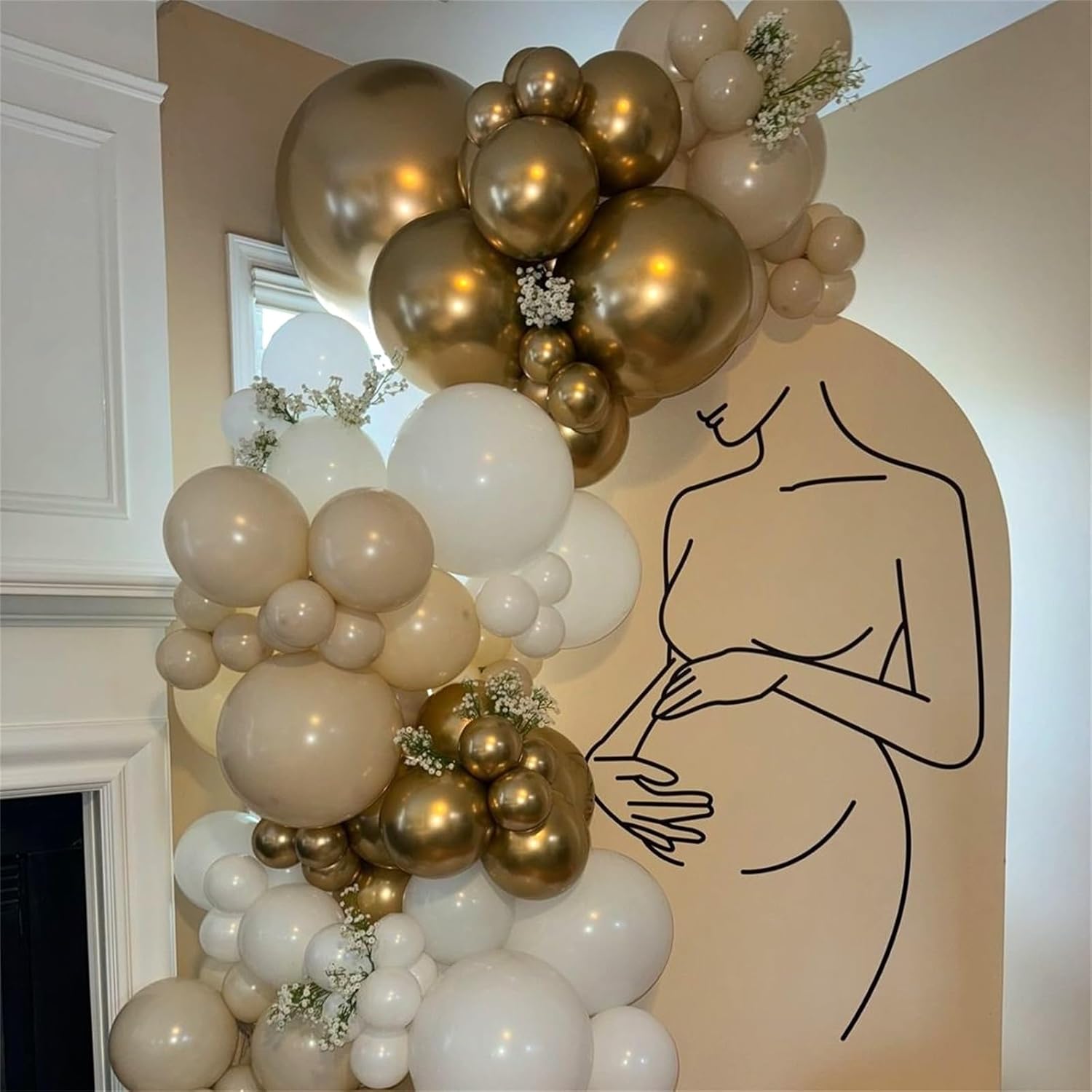 Beige Champagne Gold Balloon Set 60Pcs 12 Inch Neutral Decorations