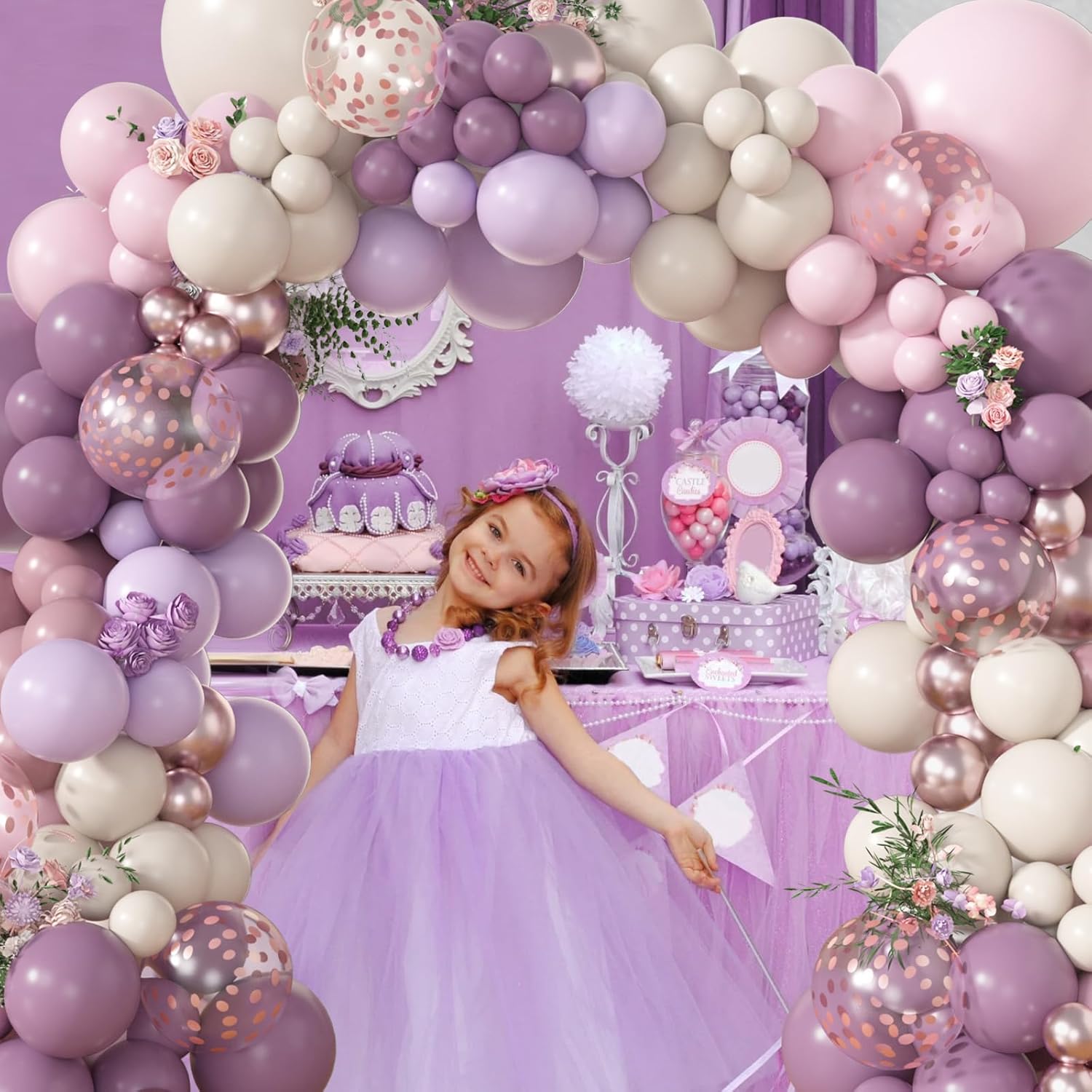 Amandir 173Pcs Dusty Purple Balloon Arch Kit