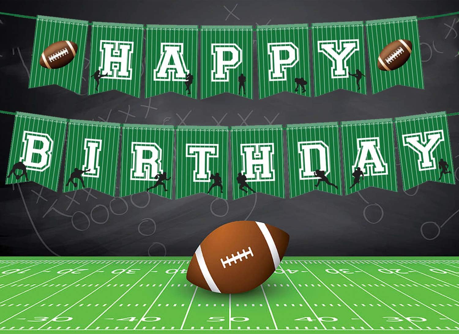 4PCS Football Party Birthday Banner Decorations
