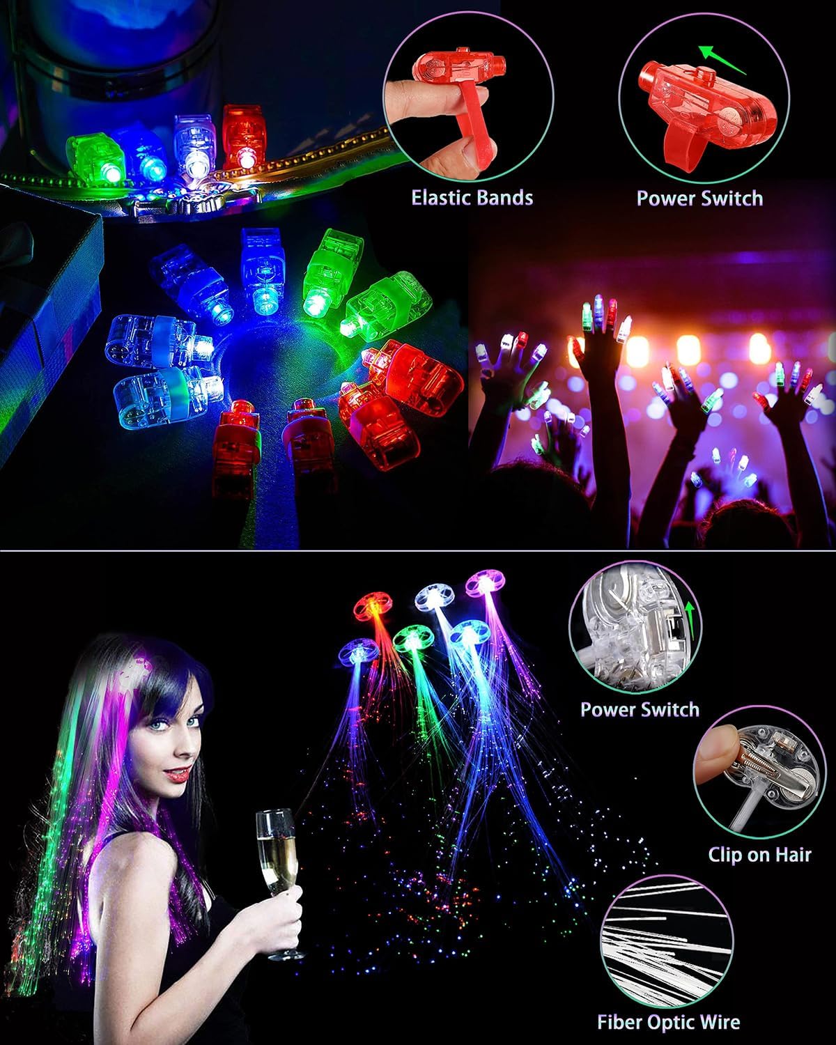 Unistylar 275 PCS Glow in the Dark Party Supplies
