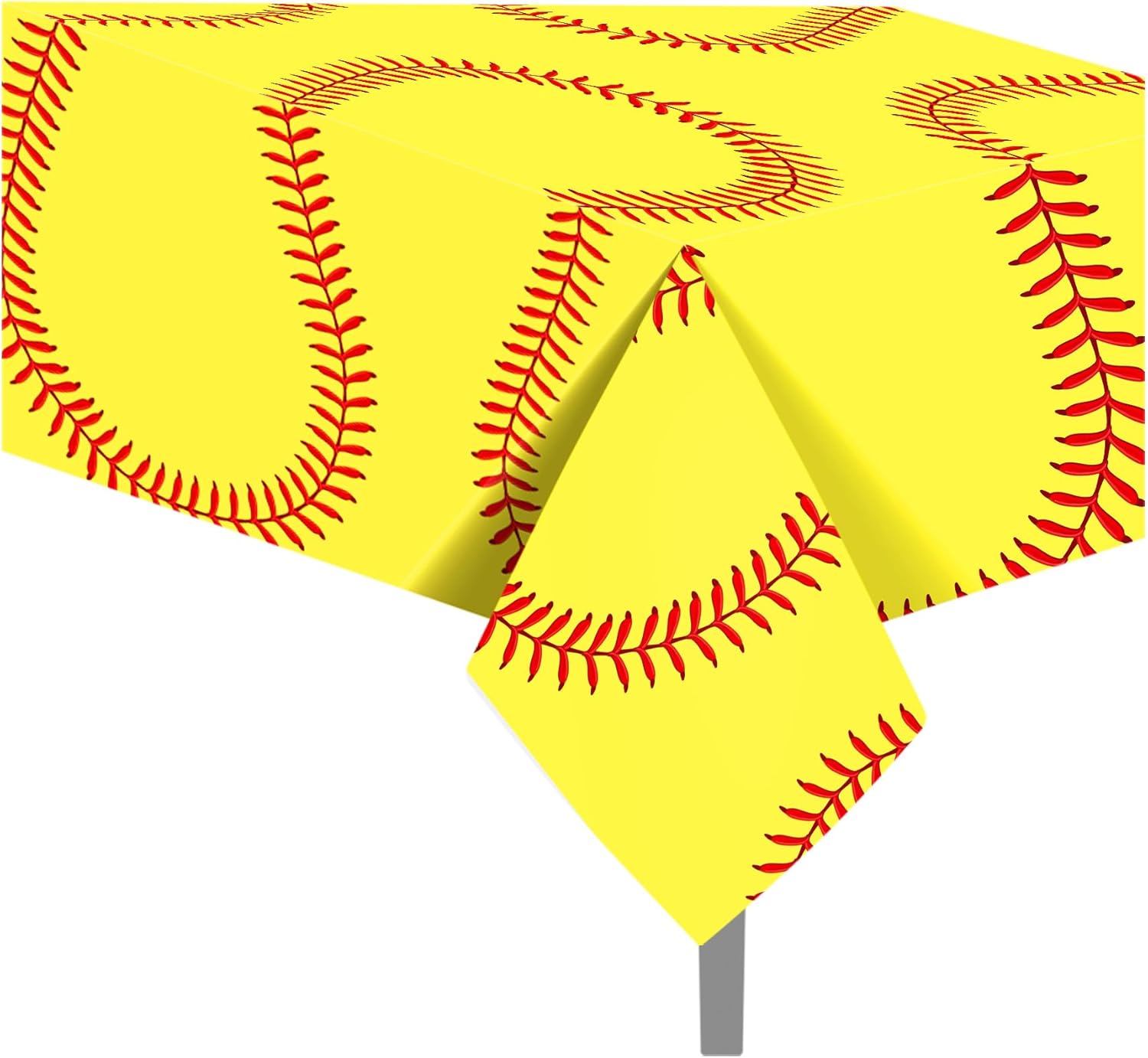 CC HOME Yellow Softball Themed Table Cover 54x87 Inch