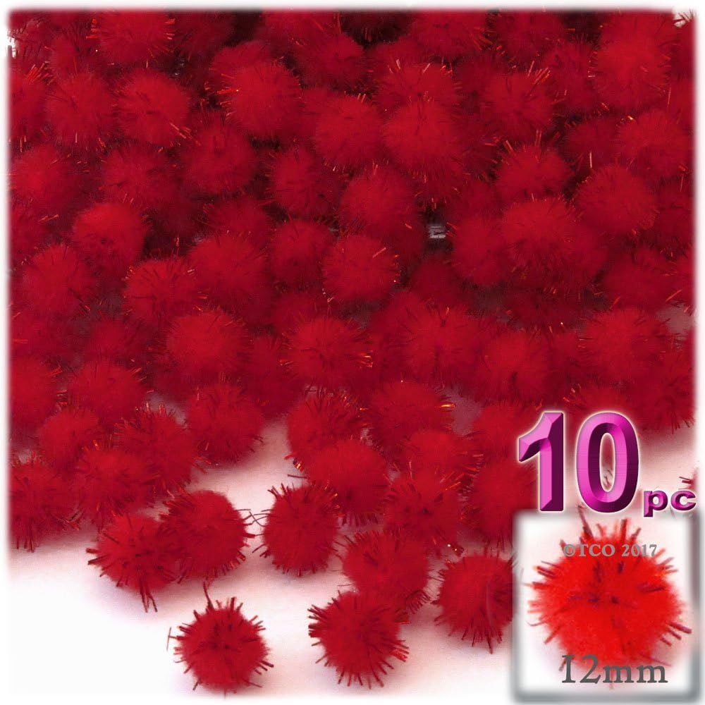 The Crafts Outlet Chenille Sparkly Pom Poms Purple Porcupine 10 Pack