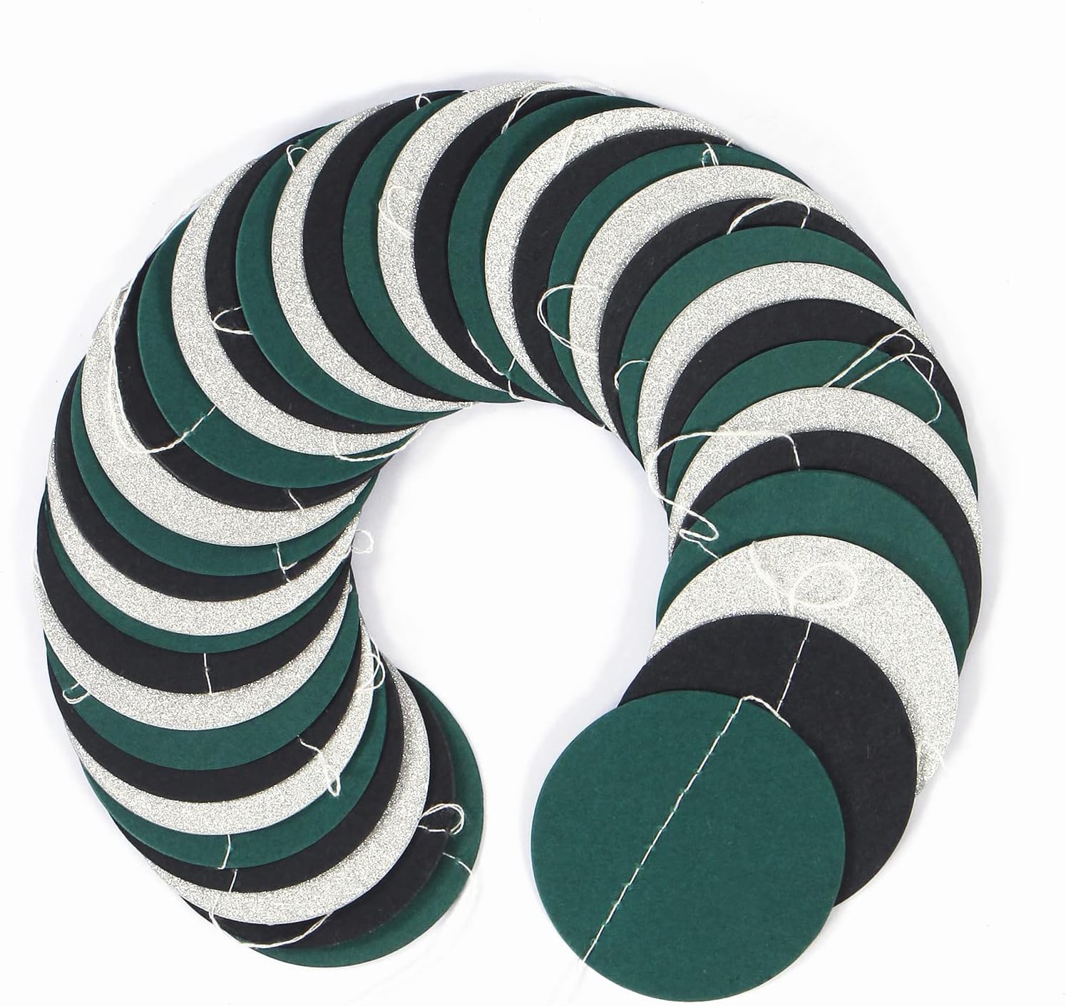 Black Green Silver Party Garland Streamers 52ft