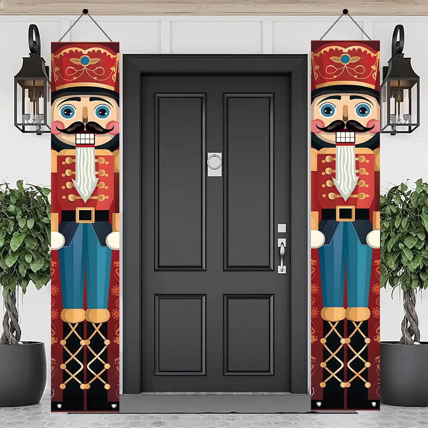 2PCS Christmas Nutcracker Banners for Front Porch