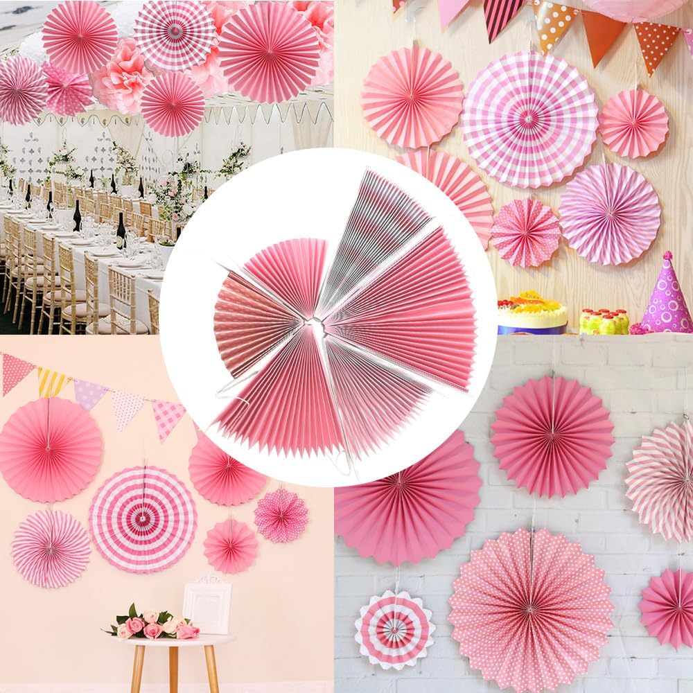 Ruidee Rainbow Hanging Paper Fans for Party Decorations