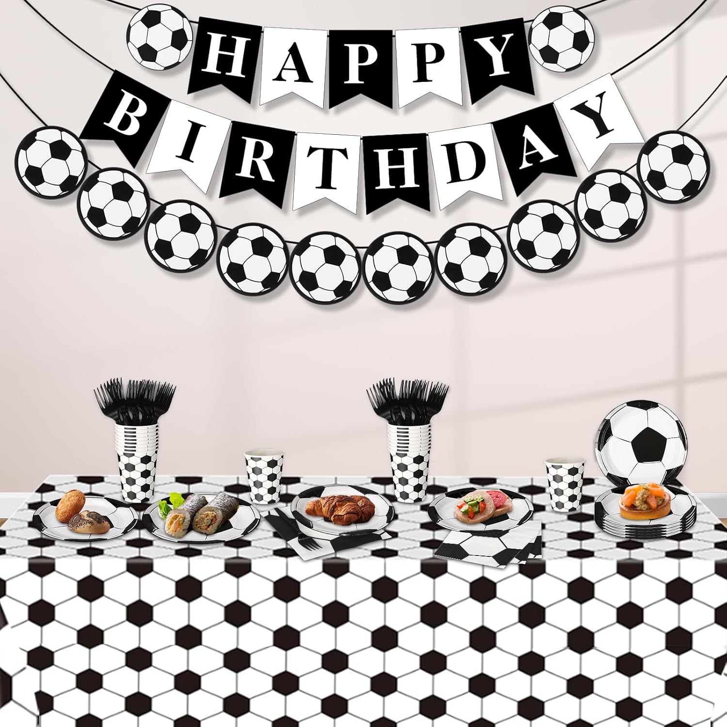 Soccer Birthday Party Decorations Set for 24 Guests