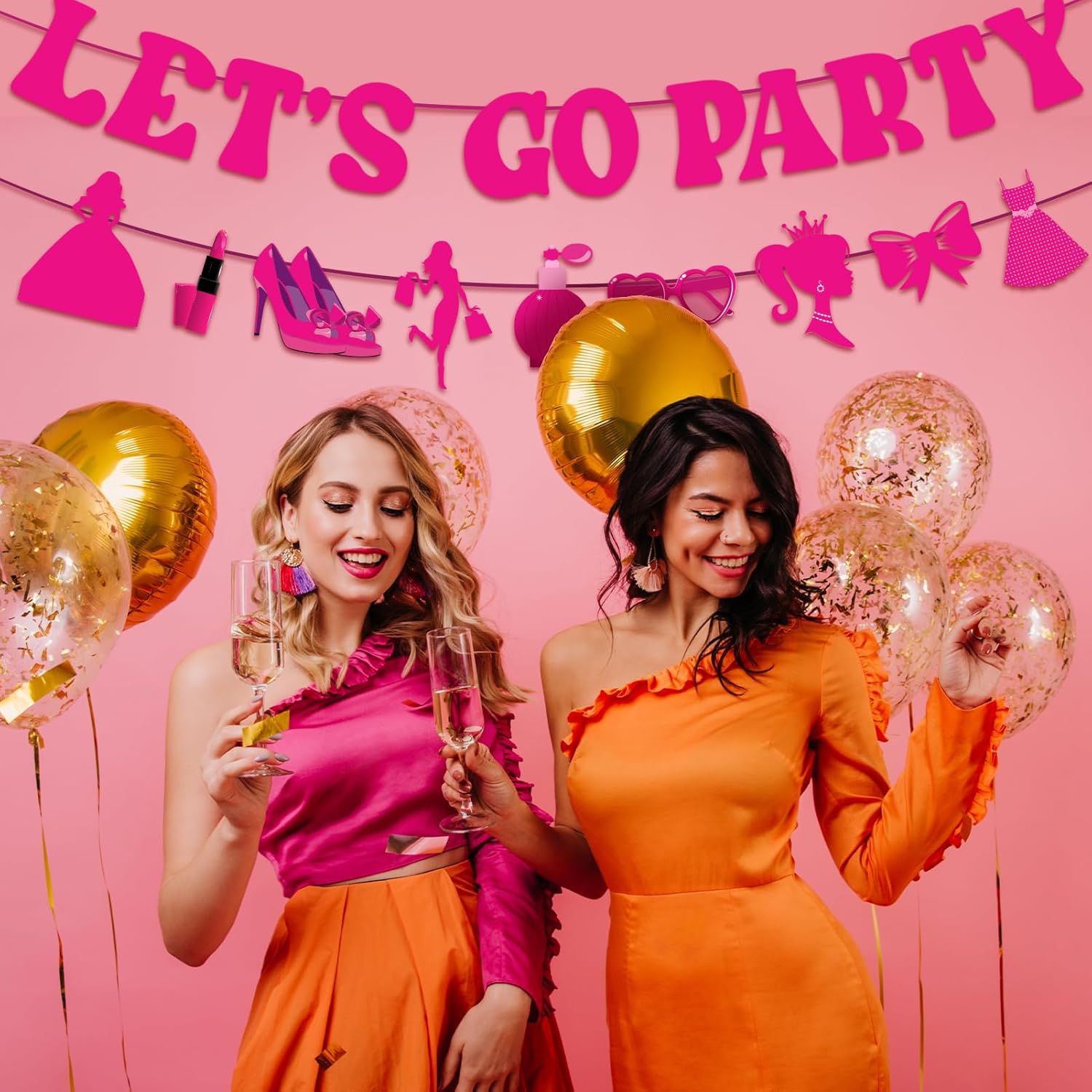 Generic Lets Go Party Hot Pink Banner - 10 Ft