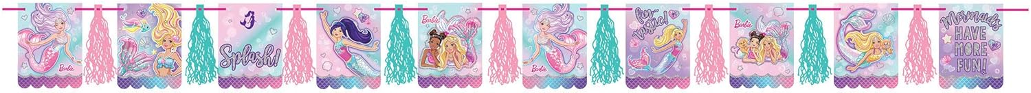 Barbie Mermaid Pennant and Tassel Party Garland 10