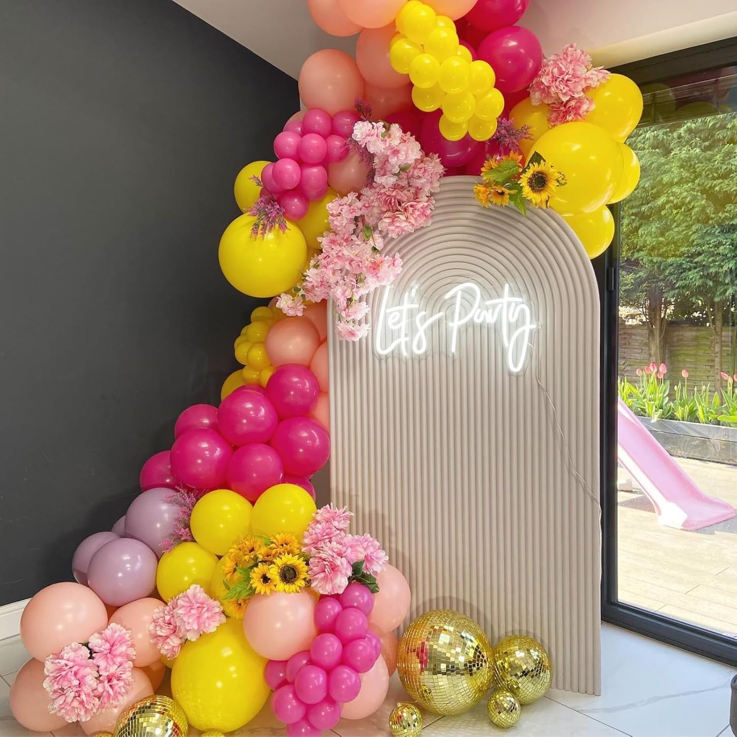 Pink and Yellow 12 Inch Balloons Decor Kit