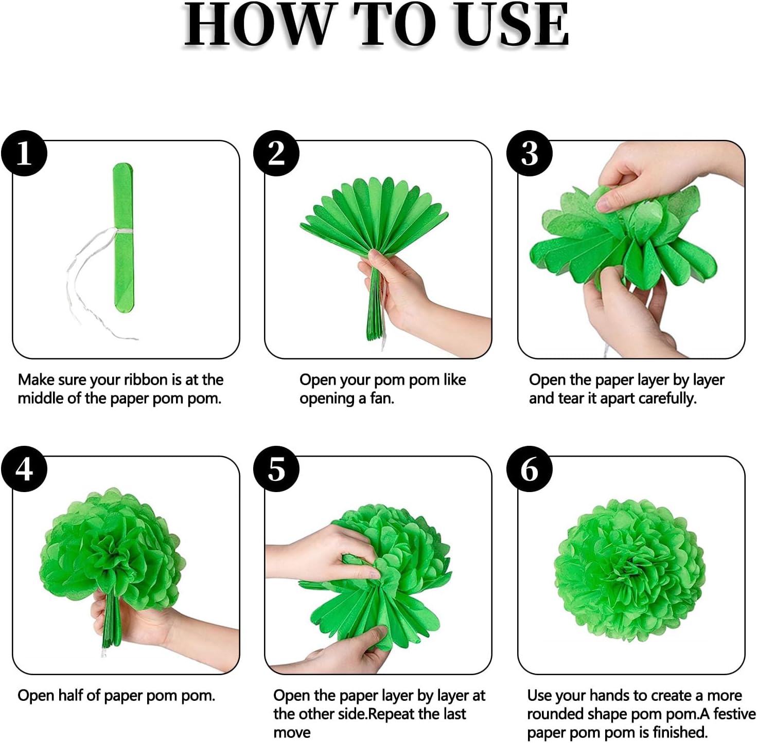 20PCS Tissue Paper Pom Poms for Party Decor