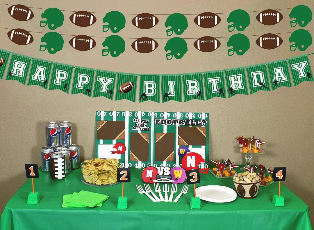 4PCS Football Party Birthday Banner Decorations