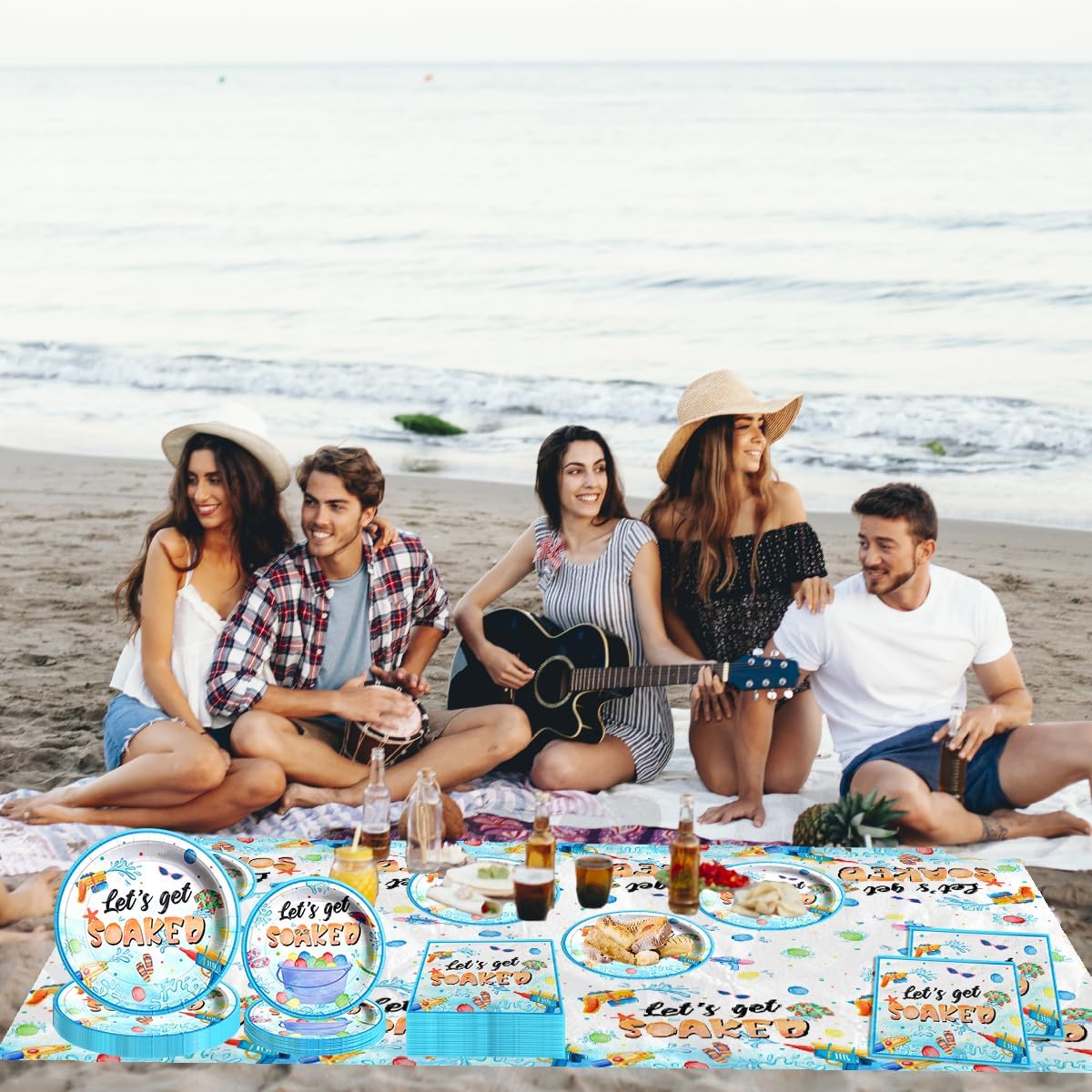 Summer Party Decorations Tableware Set for Pool and Beach