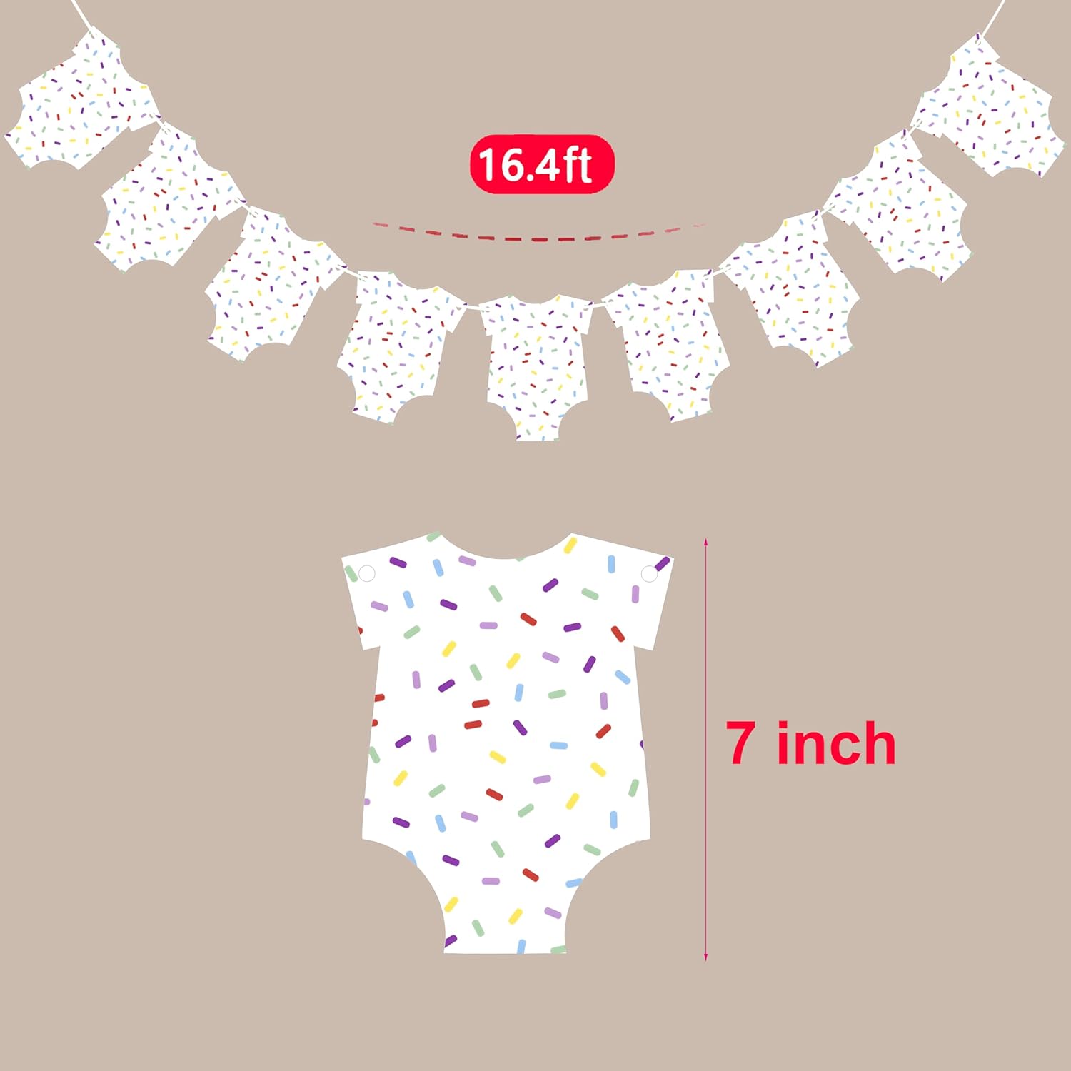 Sprinkle Baby Shower Onesie Banner 9 Piece
