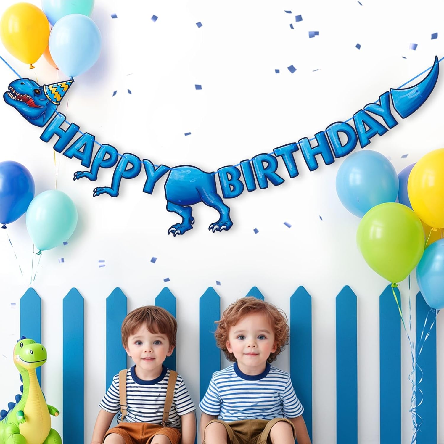 WERNNSAI Dinosaur Birthday Banner for Kids Party Decoration