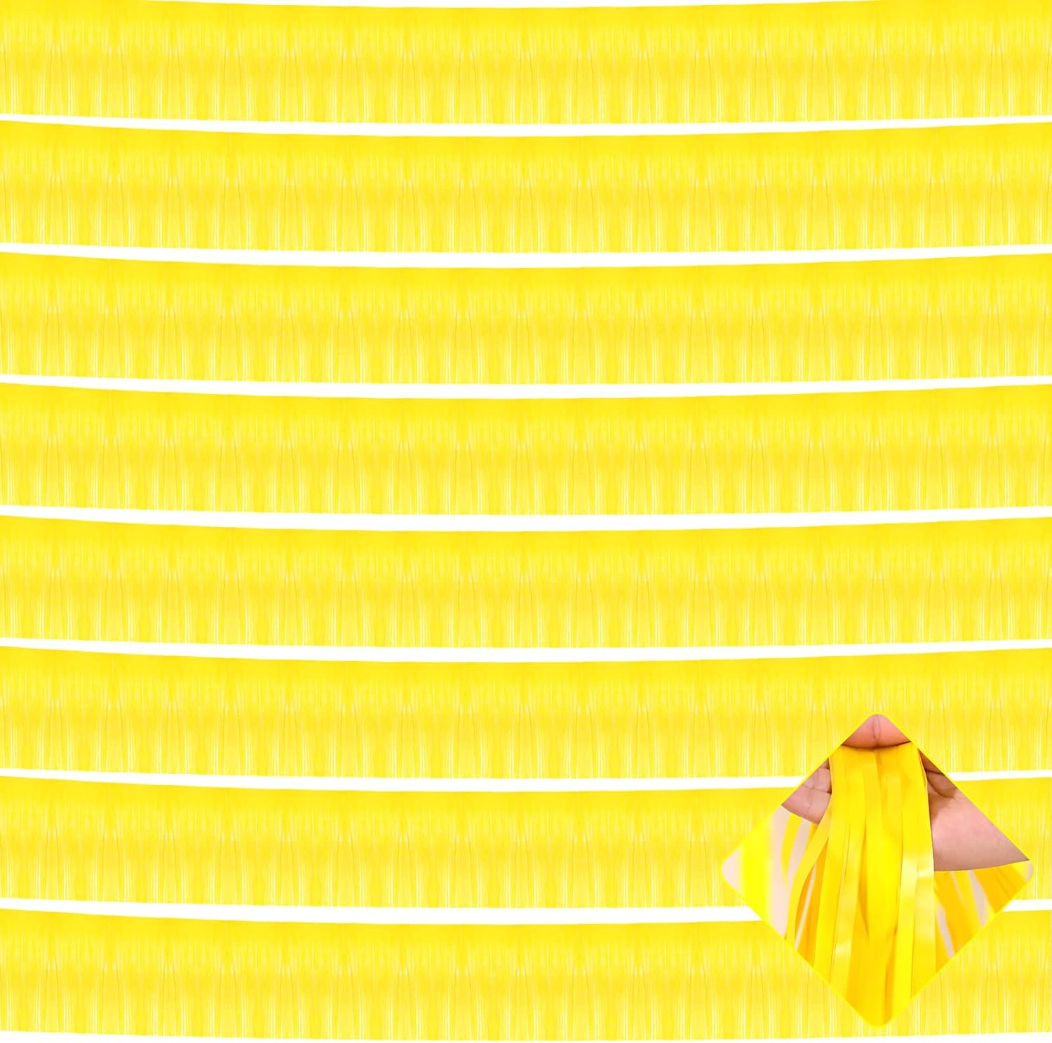 10 Pack Yellow Metallic Tinsel Garland for Decorations