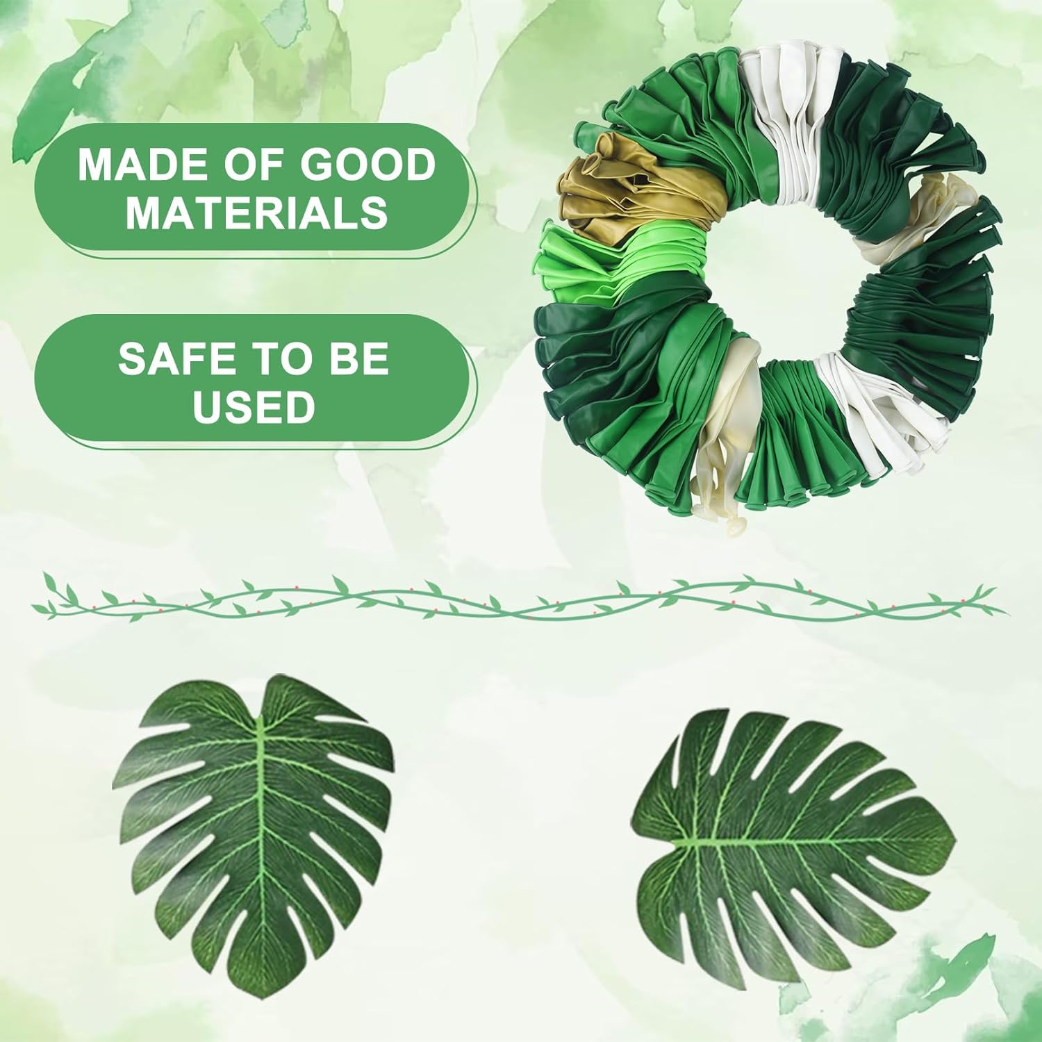 Amandir 163Pcs Jungle Party Balloons Garland Arch Kit