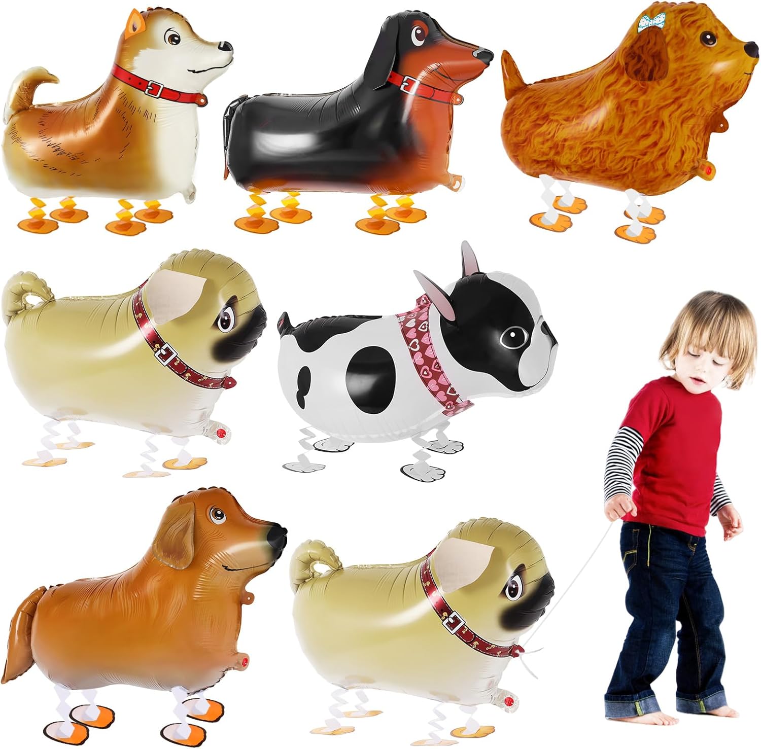 6 Pcs Walking Dog Balloons for Kids and Party