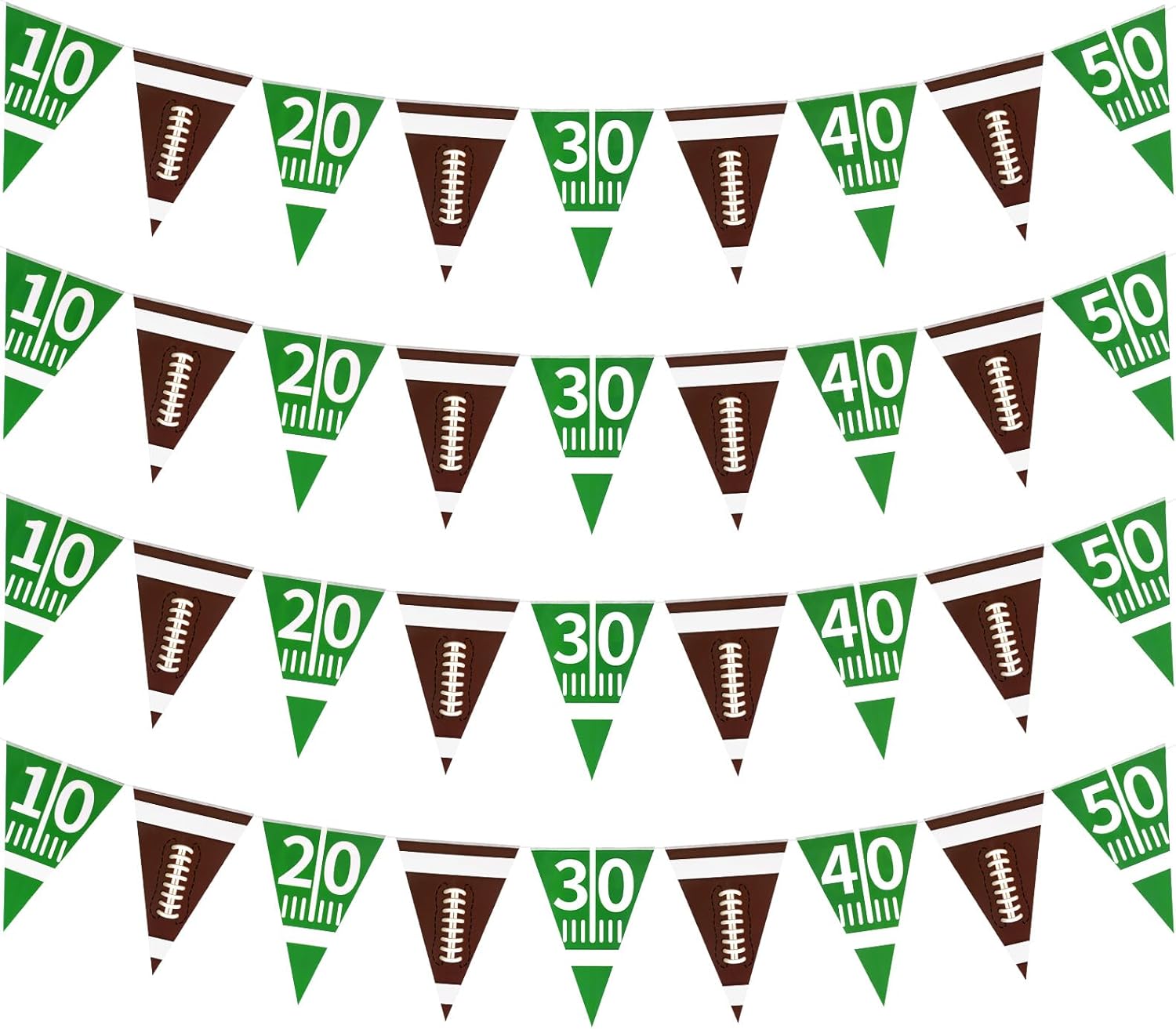 4 Pcs Football Banners Green Sports Party Decor