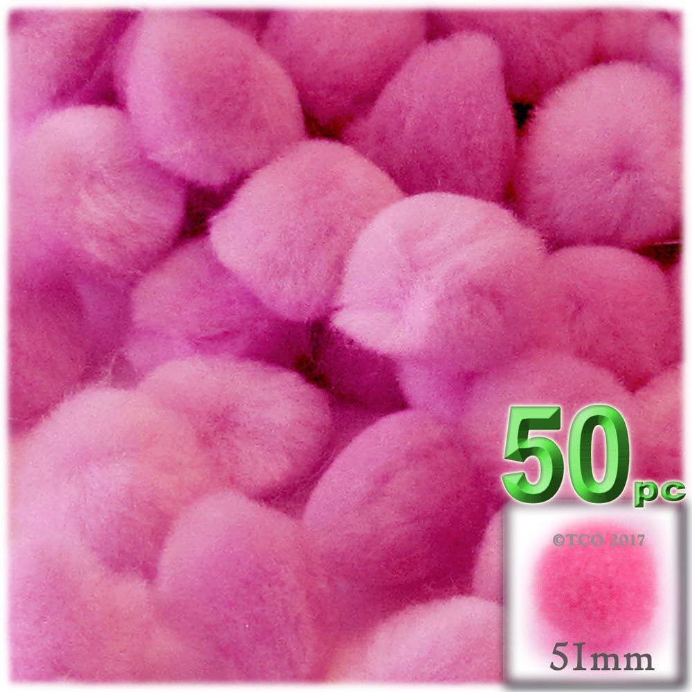 The Crafts Outlet 50-Piece Emerald Green Pom Poms Acrylic 2-Inch Round
