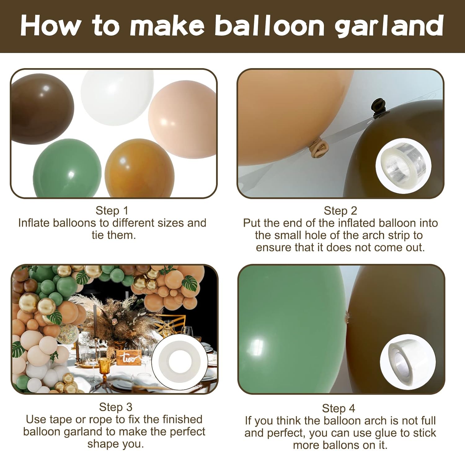 142PCS Safari Balloon Garland Kit with Leaves and Strips