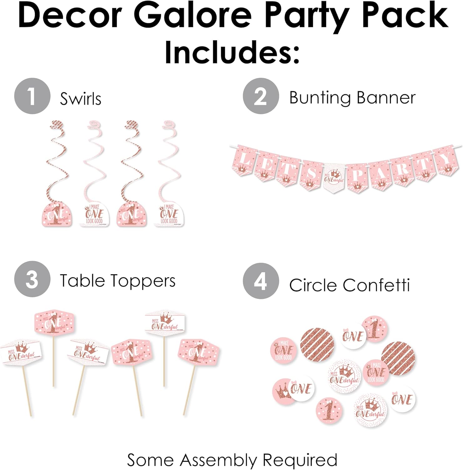 1st Birthday Decor Kit - Little Miss Onederful