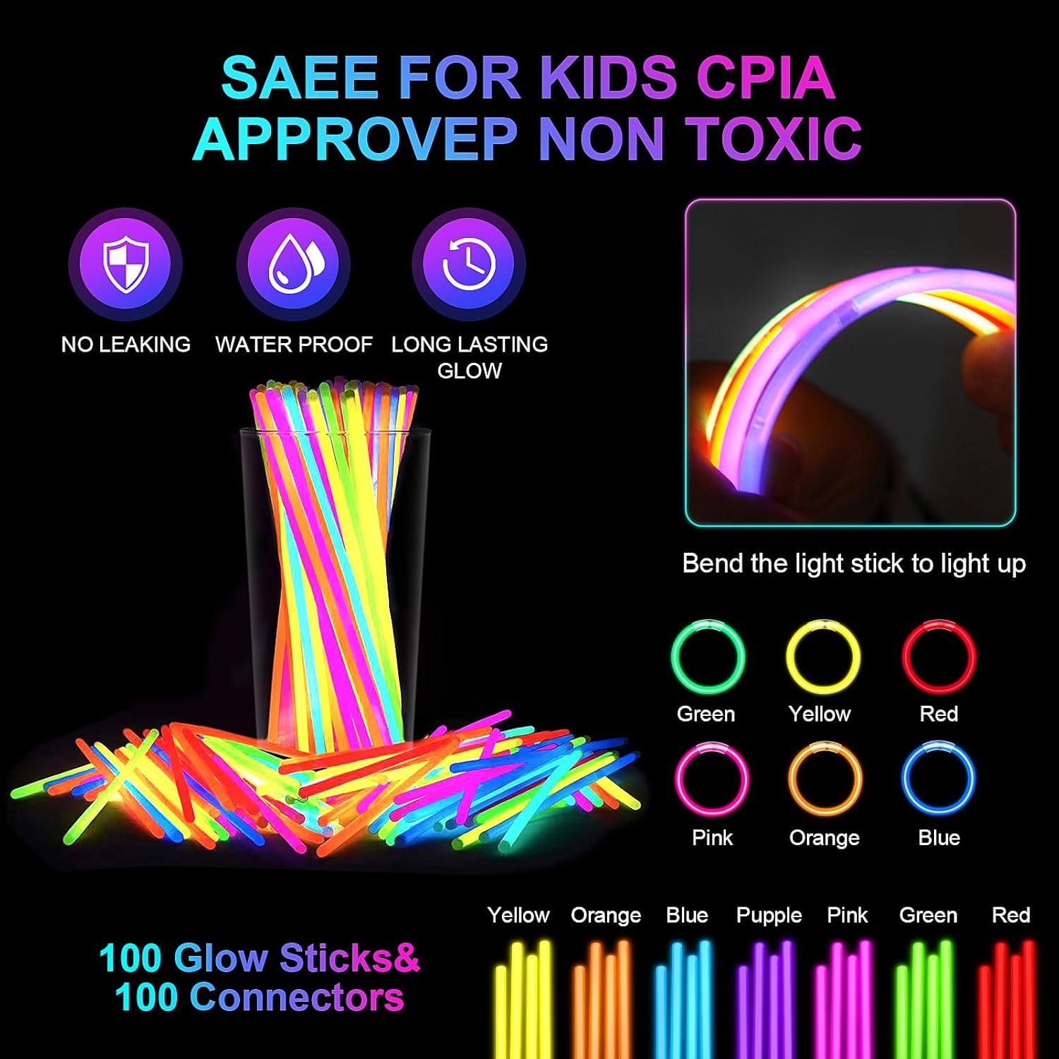 236PCS Glow in the Dark Party Supplies Set