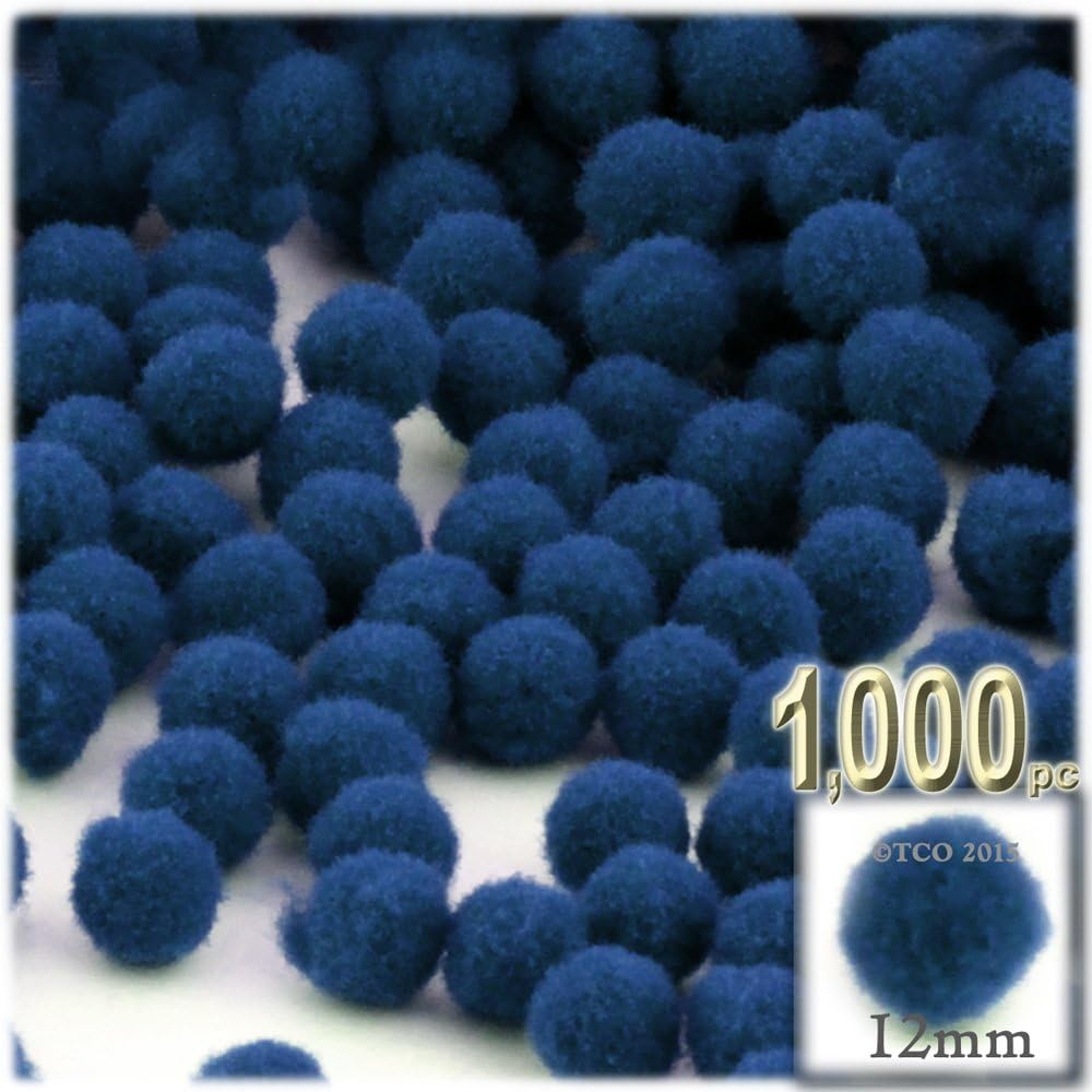The Crafts Outlet 1000 Piece Multi Purpose Pom Poms Sun Yellow Acrylic 12mm