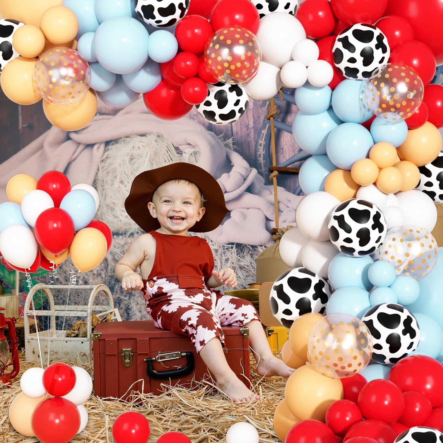 170Pcs Farm Animal Balloon Garland Arch Kit