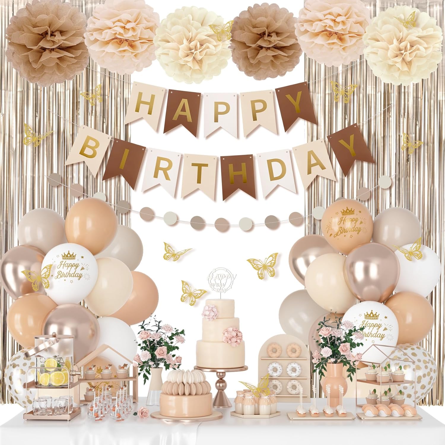 Ouddy Party Neutral Birthday Decorations Set