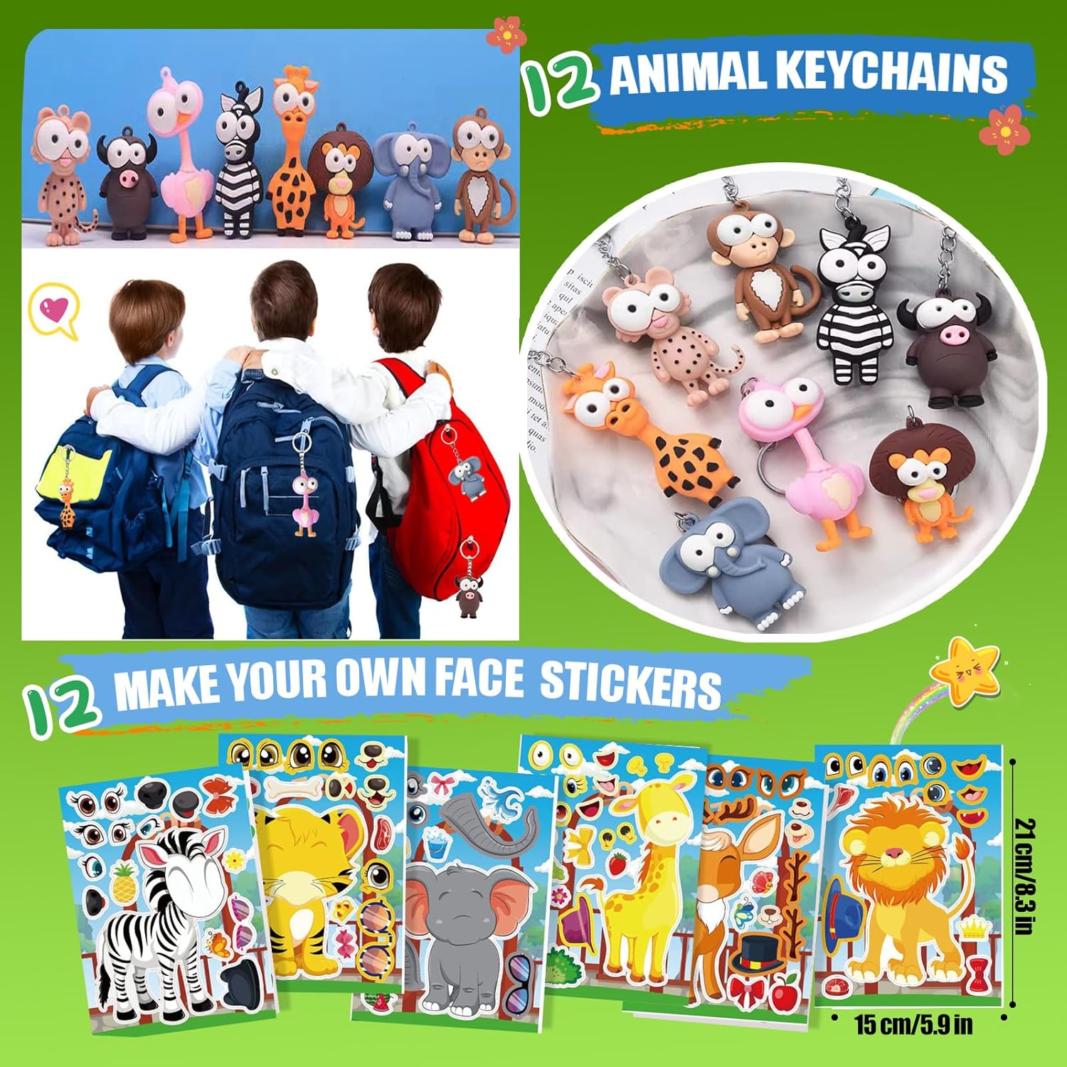 158 pcs Jungle Safari Party Favors for Kids