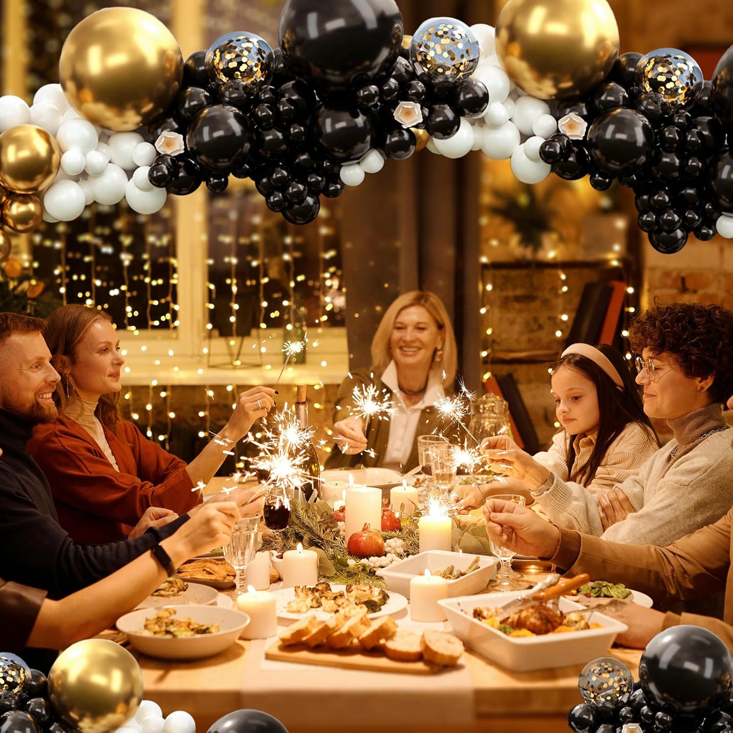 310pcs Black Gold Balloon Arch Kit for Parties