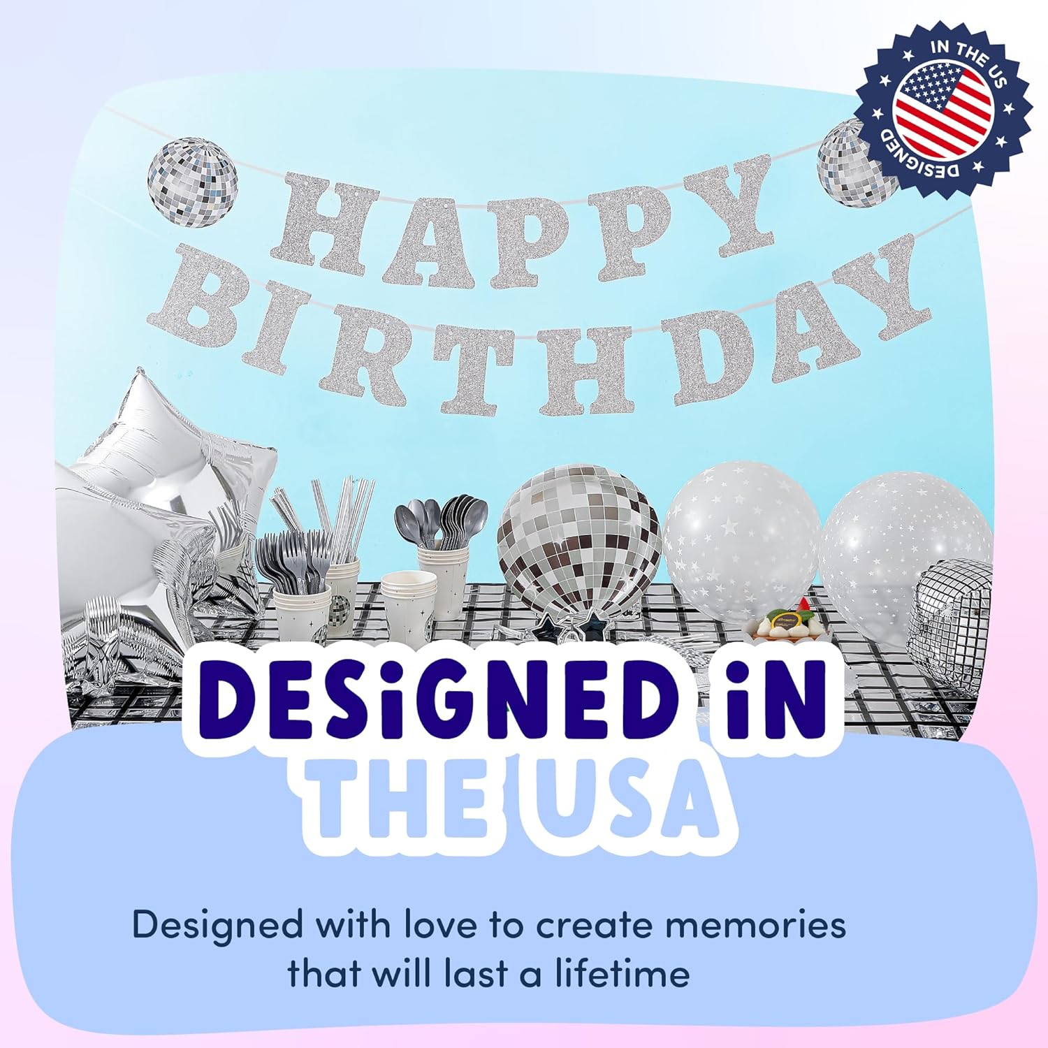 ecoZen Disco Birthday Decorations Set