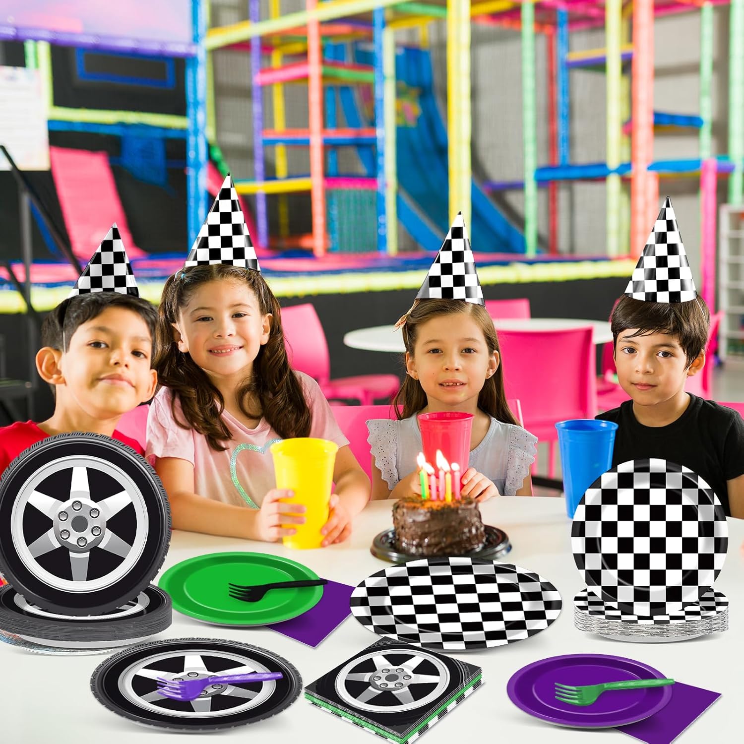 Monster Truck Party Supplies Set 24 pcs for Kids Birthday