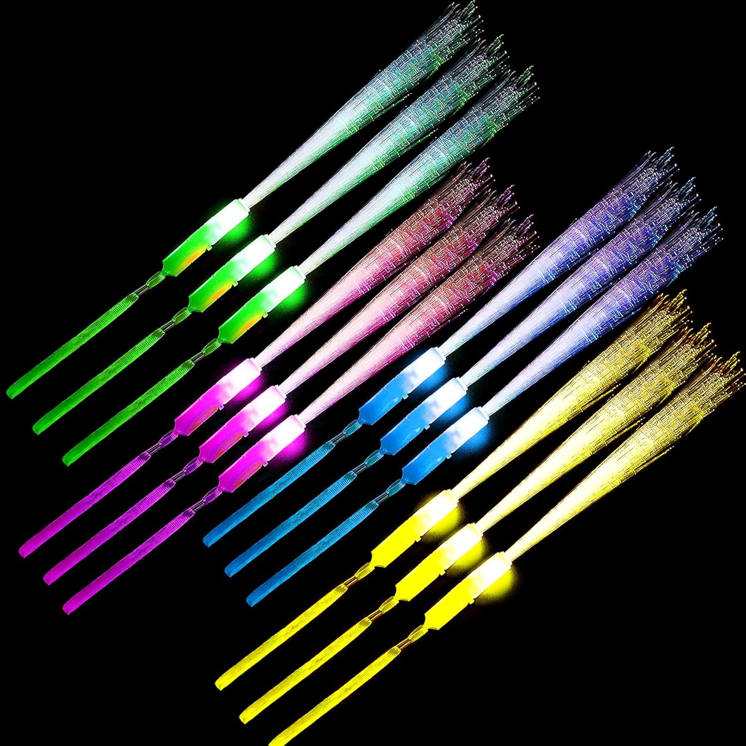 12 Pcs LED Fiber Optic Wand Glow Wands for Parties