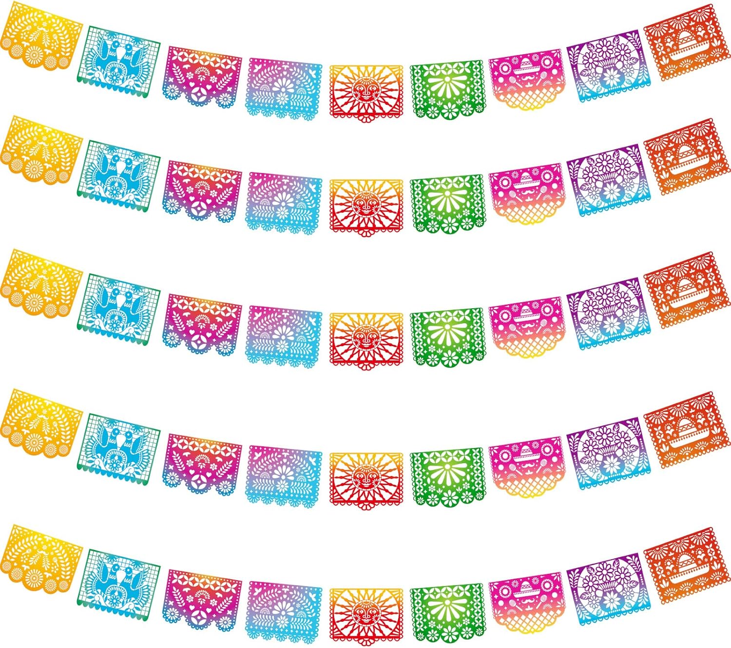 Mexican Party Banners 5 Packs 82 Ft Long
