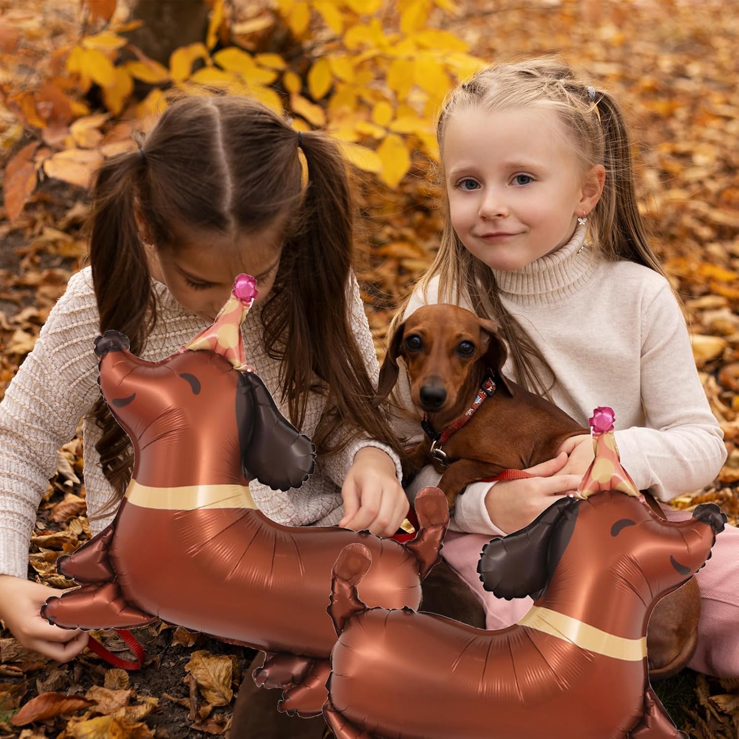 5Pcs Dachshund Dog Birthday Balloons for Pet Party
