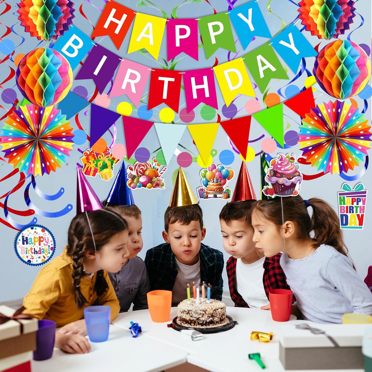 Colorful Happy Birthday Decorations Set