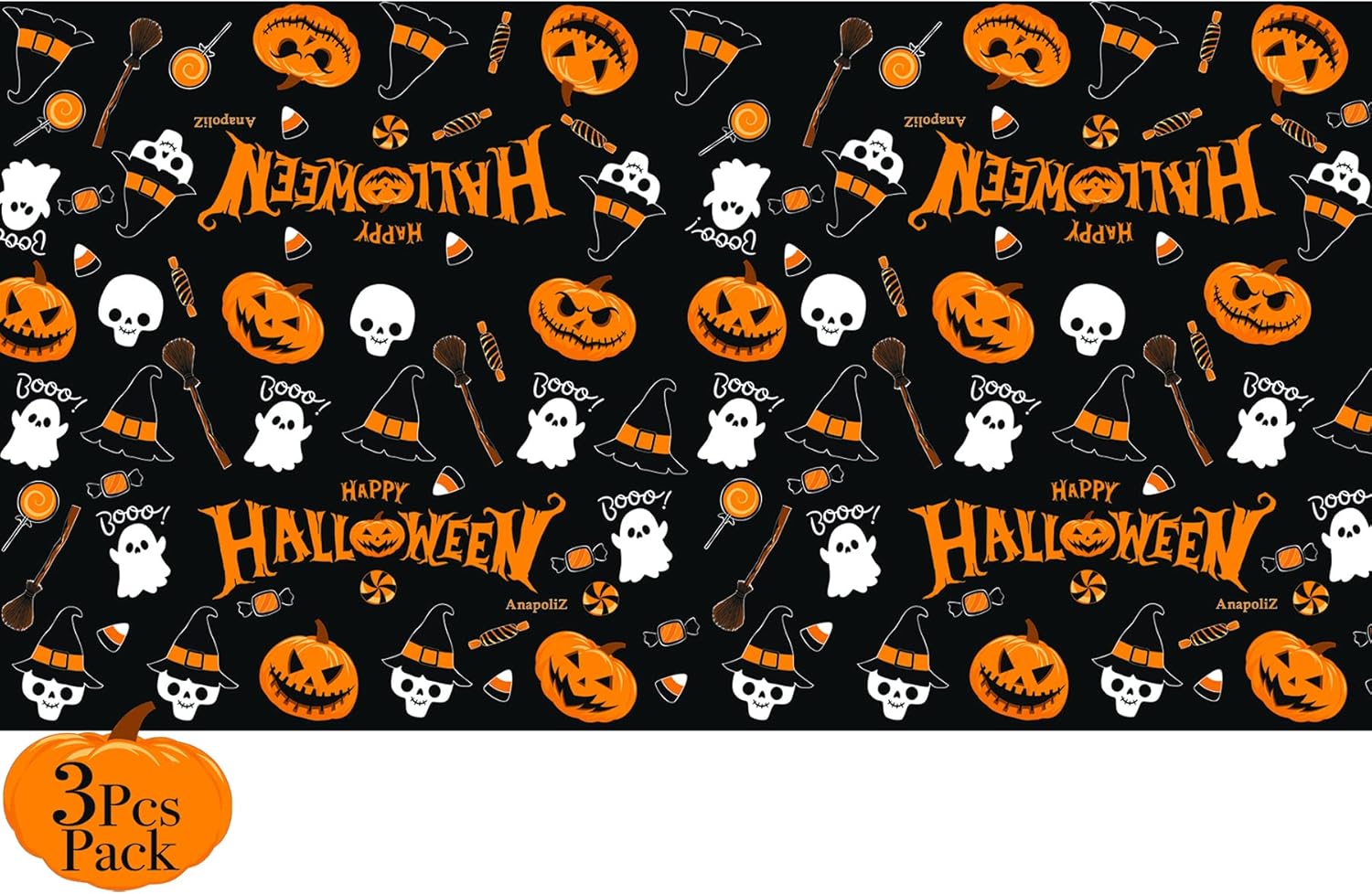 AnapoliZ Halloween Tablecloth Set 3 Pcs 54x102
