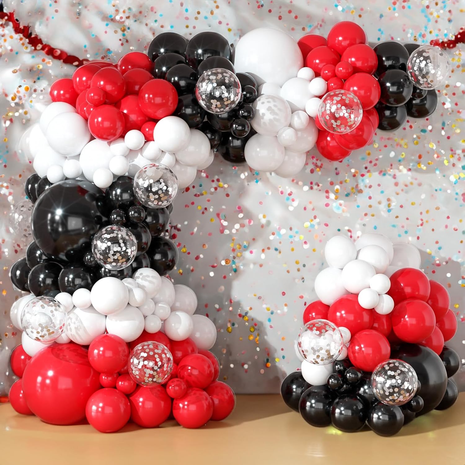 Red Black White Balloon Arch Kit 164pcs