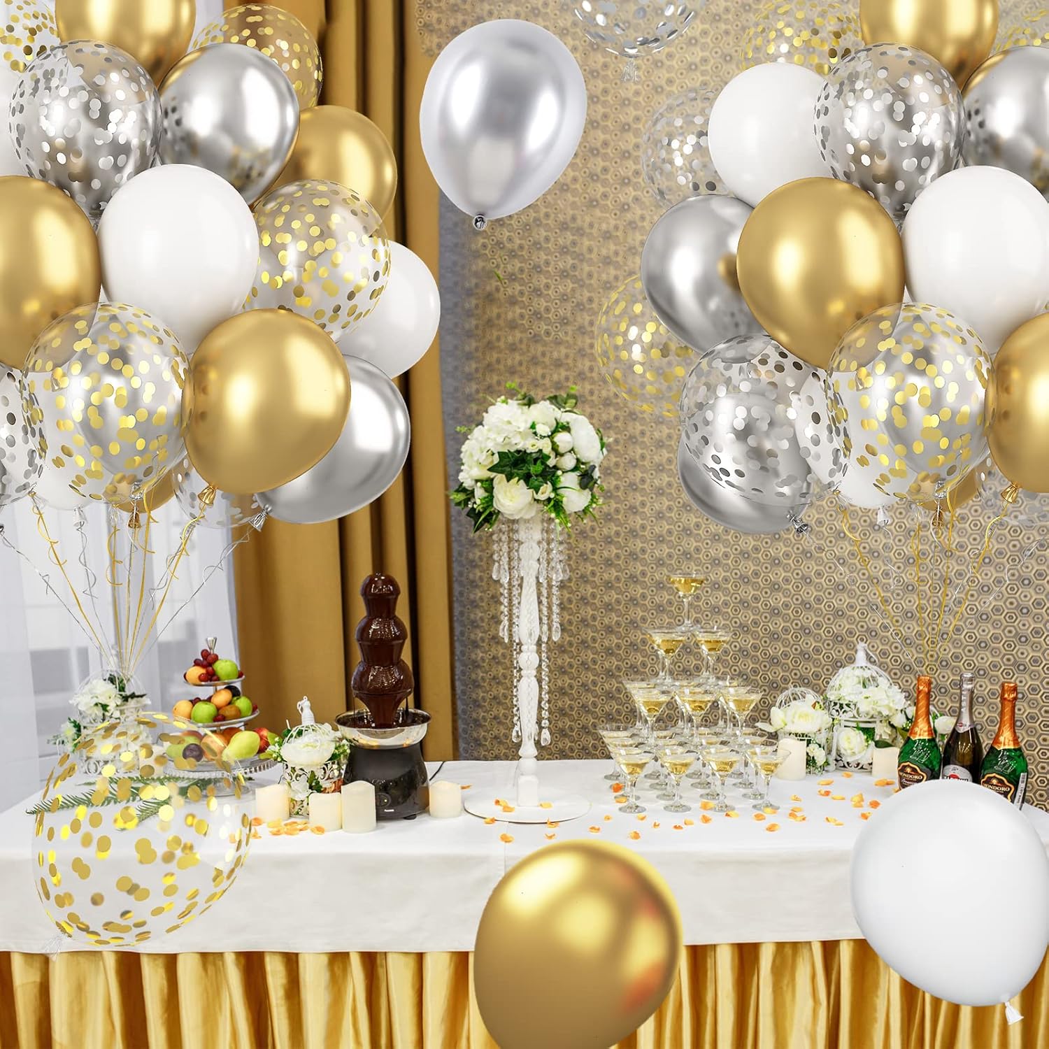Paready 60 Pcs 12 Inch Metallic Balloons Set